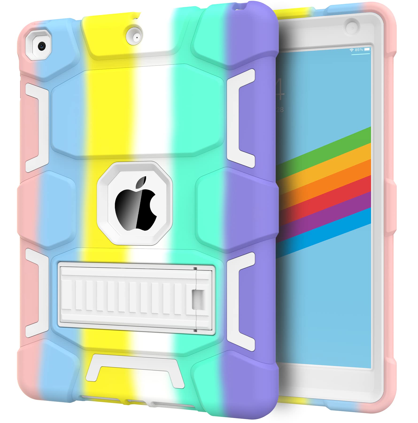 Ccmao Ipad 9Th Generation Case, Ipad 8Th/7Th Generation Case, Ipad 10.2 2021/2020/2019 Case With Kickstand, Heavy Duty Shockproo