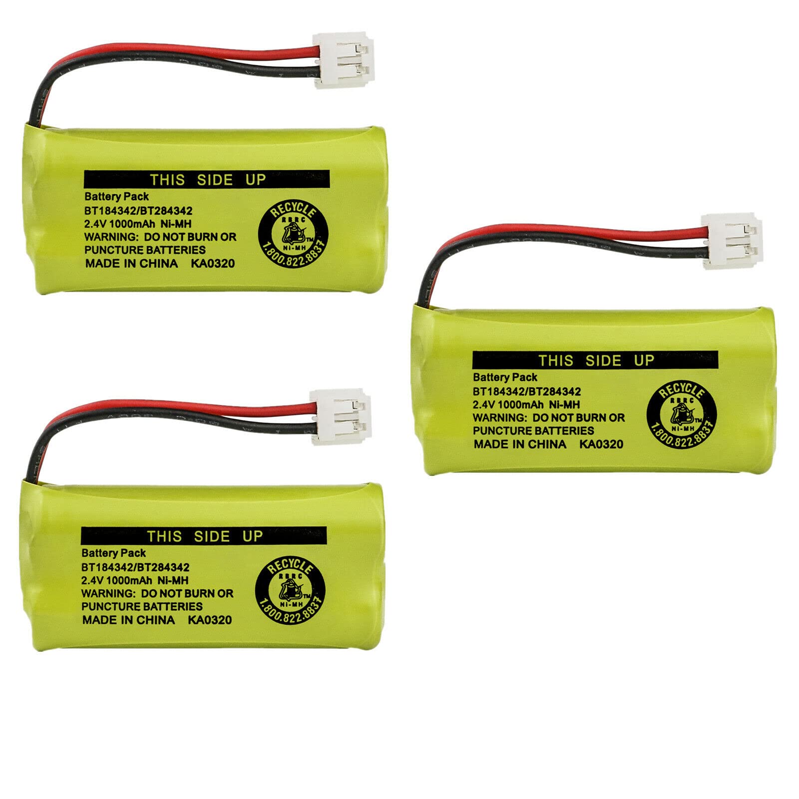 Kastar 3 Pack Bt184342 / Bt284342 Battery Replacement For At&T Bt6010 Bt 6010 Bt8000 Bt 8000 Bt8001 Bt 8001 Bt8300 Bt 8300 Bt184