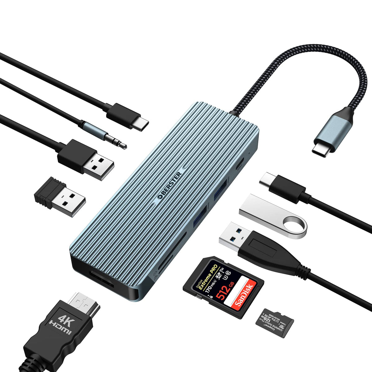 Usb C Hub Docking Station Dual Monitor, 10 In 1 Usb C Adapter With 4K Hdmi, Pd 100W, 2 Usb 3.0, 2 Usb 2.0, Usb C, Audio, Sd/Tf C