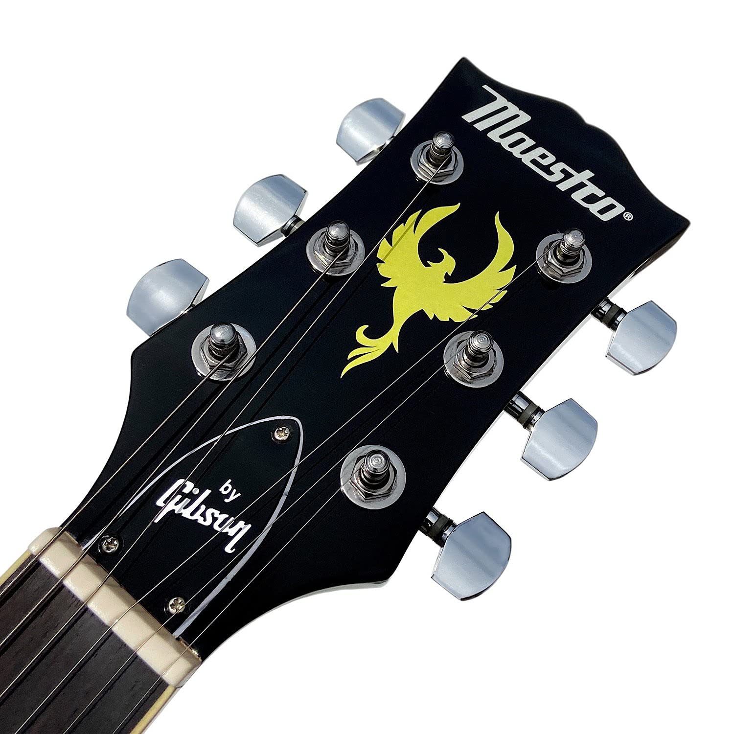 Inlay Sticker For Guitar Headstock   Phoenix Bird   Gold