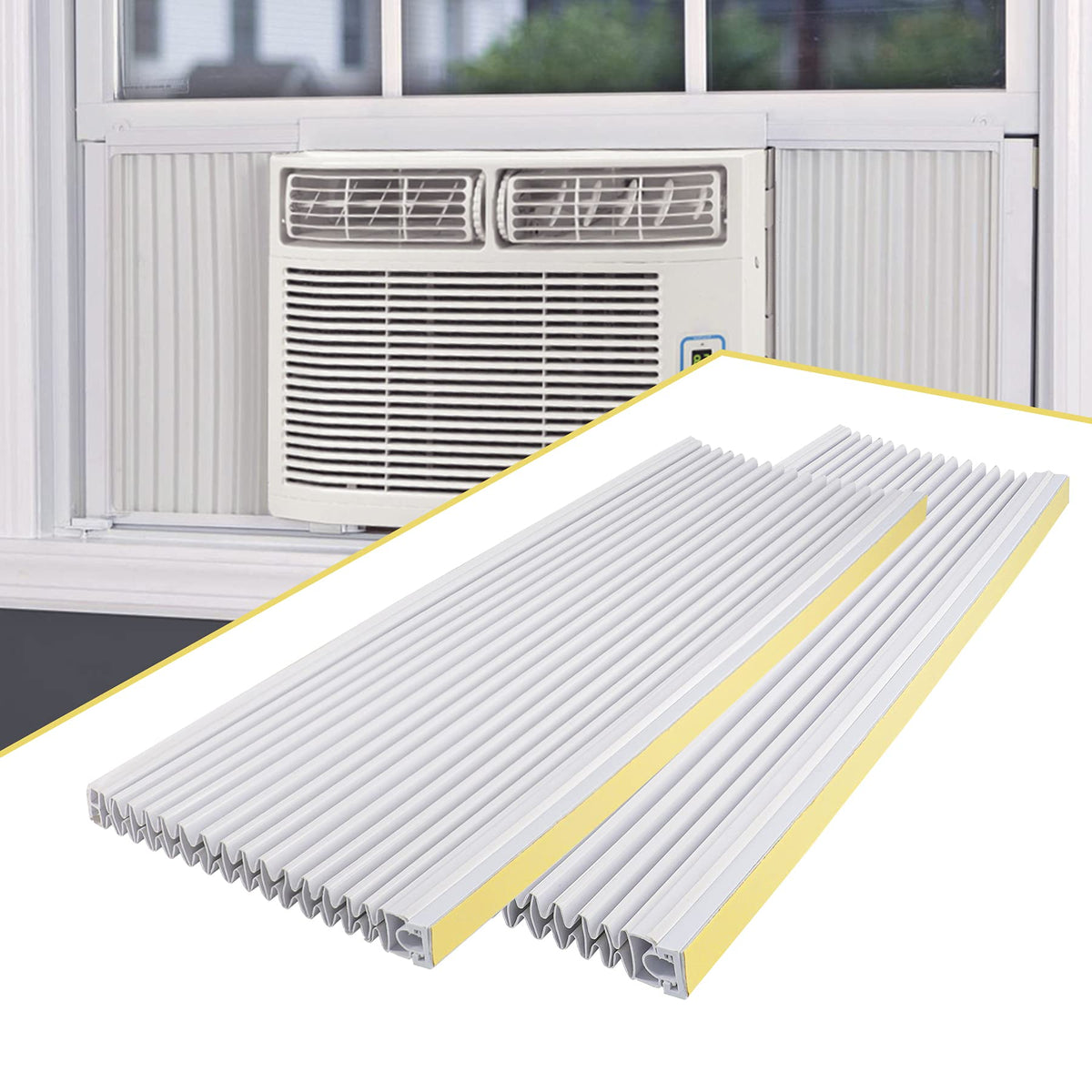 Lbg Products Air Conditioner Side Panel Kit For Window Ac Units, Fits Up To 17'' H X 10'' W,Double Layers Window Ac Side Panels