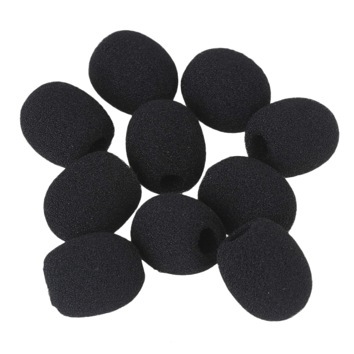 Bqlzr 8Mm Dia Black Wind Shield Foam Mic Cover For Loudspeaker Lapel Microphone Headset Microphone Ey M05 Pack Of 10
