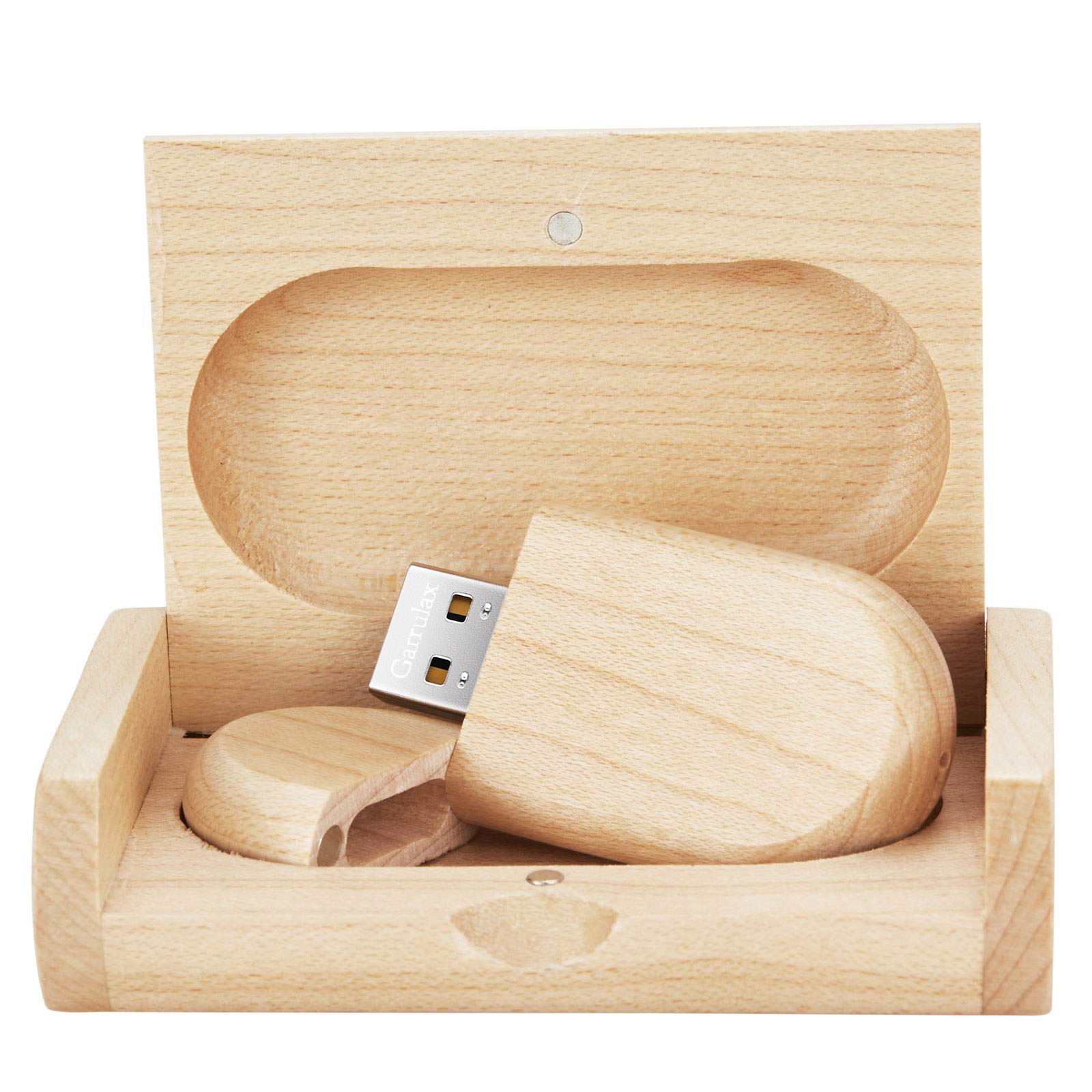 Garrulax Usb Flash Drive, Wooden 8Gb / 16Gb / 32Gb Usb2.0 Usb Memory Stick Date Storage Pendrive Thumb Drive(64Gb, Ellipse Maple