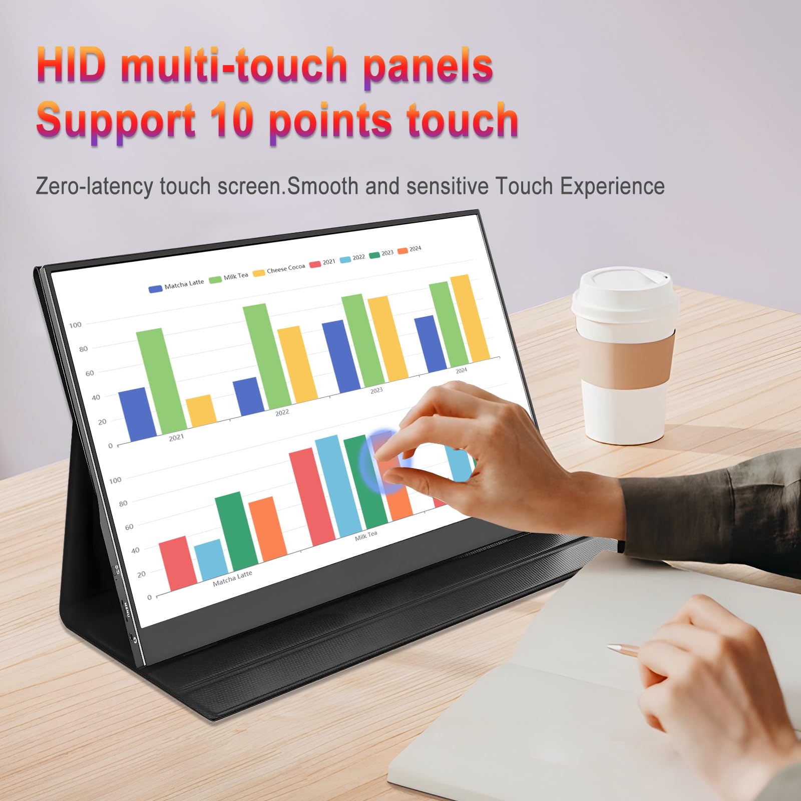 Aimuonos 15.6Inch Portable Monitor Touchscreen,Laptop Monitors Touch Screen Fhd Hdr Plug&Play Usb-C Hdmi Gaming Ips Display Trav