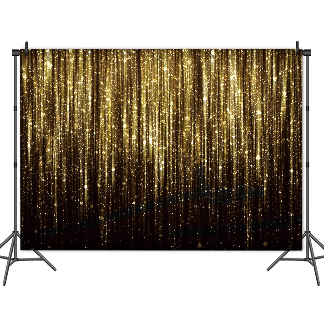 Maqtt 10X8Ft Golden Tassels Flash Merry Christmas And New Year'S Party Gold Tassels Decorate Birthday Party Photo
