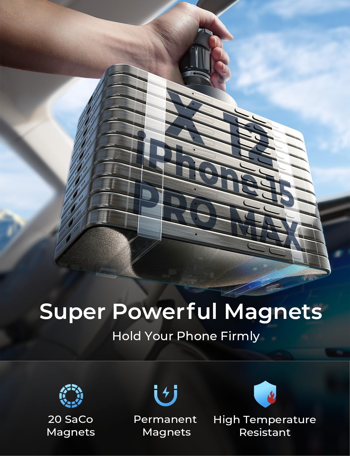 Lisen For Magsafe Car Mount Charger, Fast Charging 15W Air Vent Magnetic Wireless Car Charger For Iphone 16 Pro Max, Vent Phone