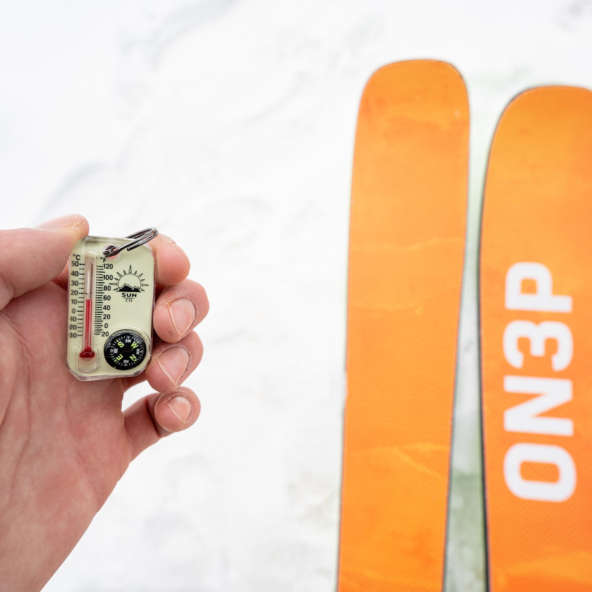 Sun Company Lumagage | Multi Functional Glow In The Dark Zipper Pull Compass & Thermometer With Wind Chill Chart | Ideal For Cam