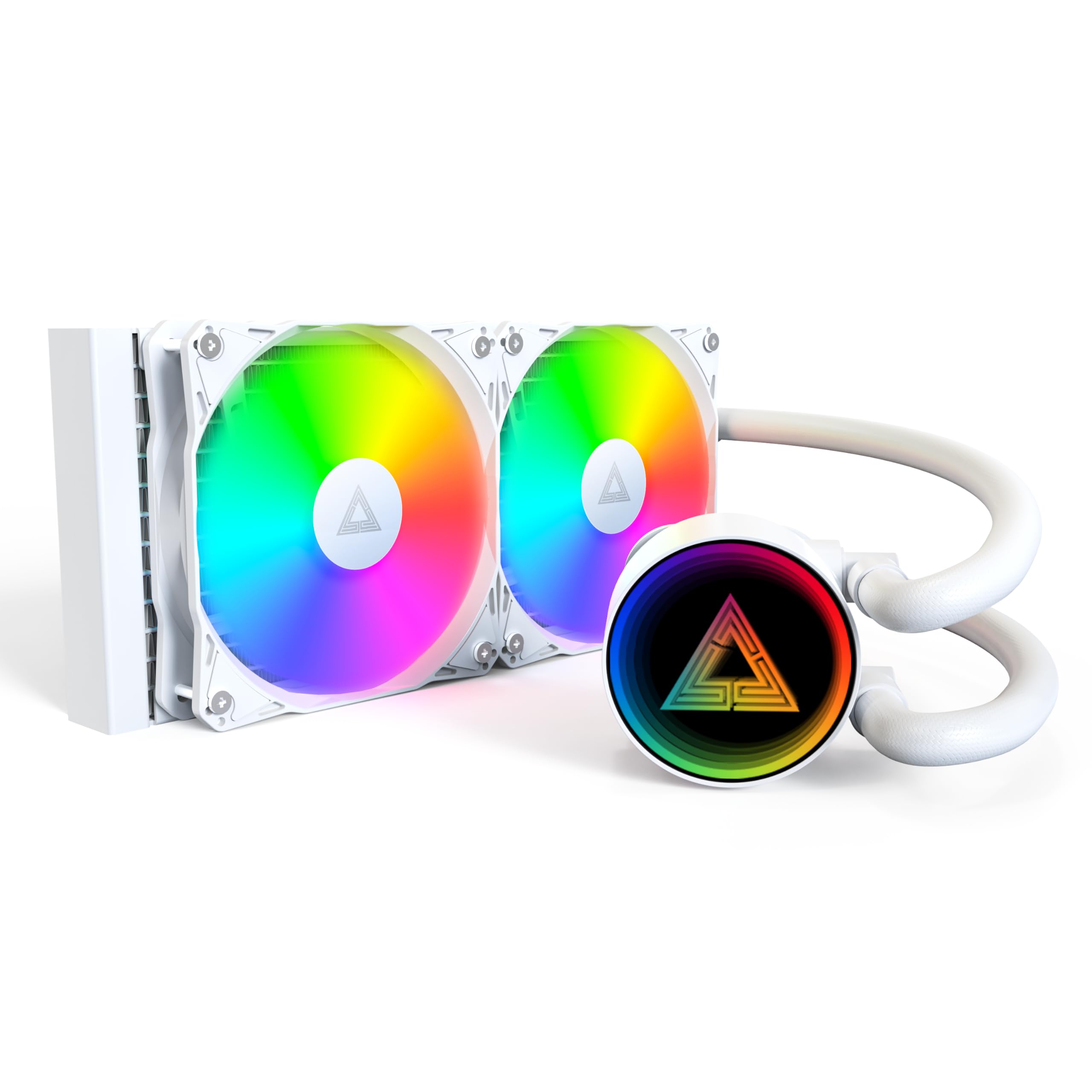MONTECH LightFlow ARGB 240 CPU Liquid Cooler, 240mm AIO with Infinity Mirror Design, 3100RPM Pump, 2x120mm ARGB Fans, Intel & AM