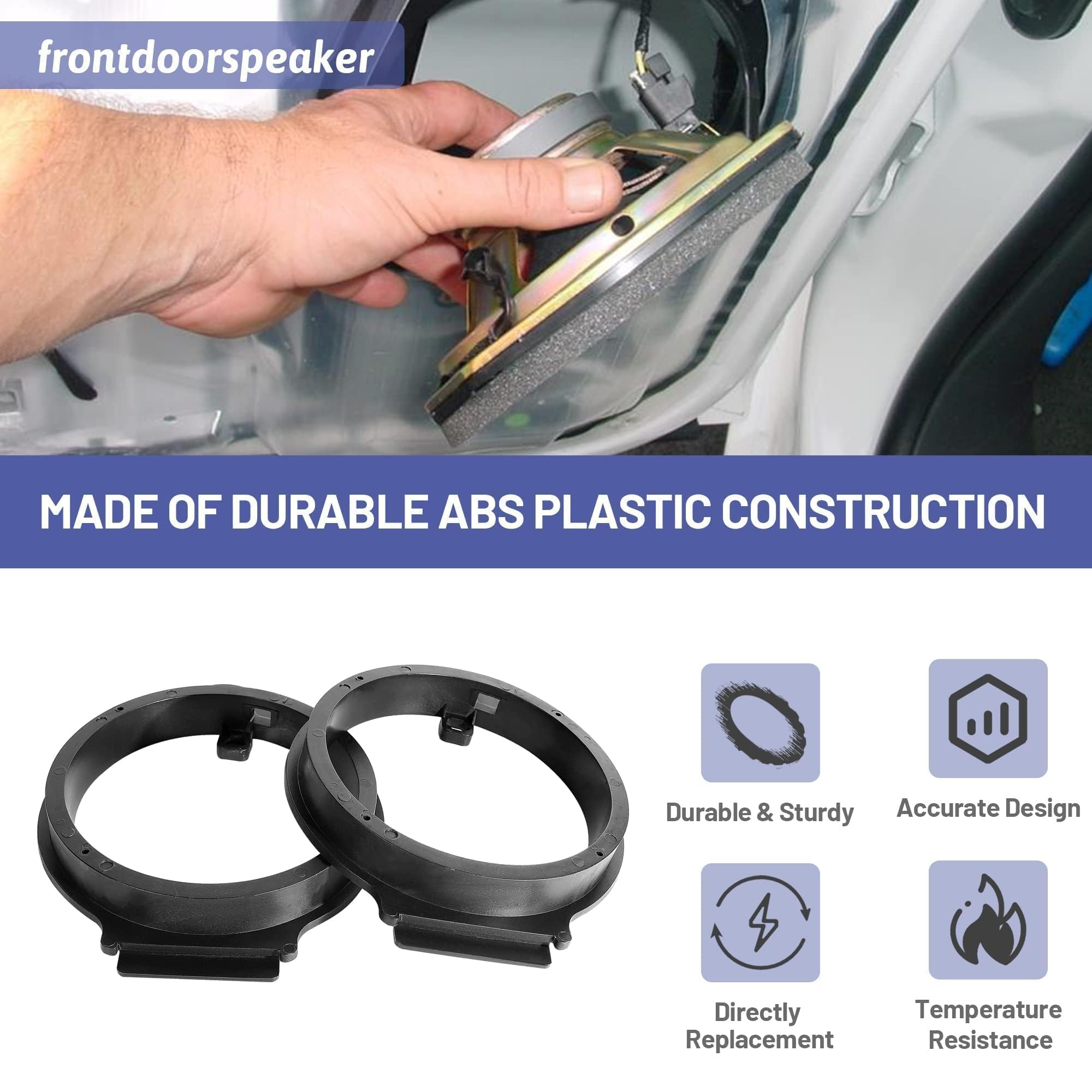 Nuith Aftermarket Front & Rear Door Speaker Adapter Spacer Ring For Gm Gmc 2006 2019, Chevy 2006 2021, Cadillac 2007 2014 Vehicl