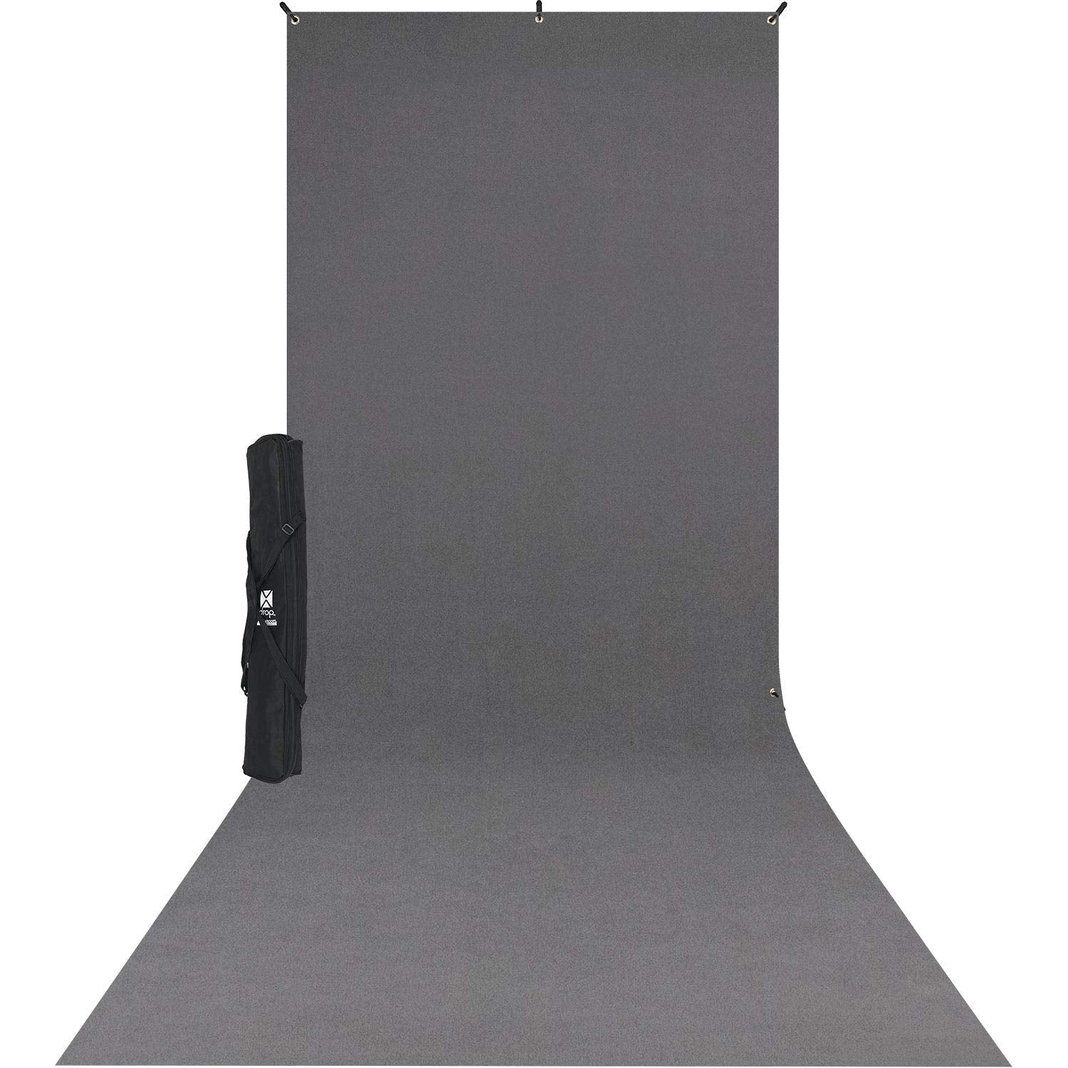 Westcott X Drop Wrinkle Resistant Photography Backdrop Kit   Neutral Gray Sweep (5' X 12') Quick Assemble, Portable Background F