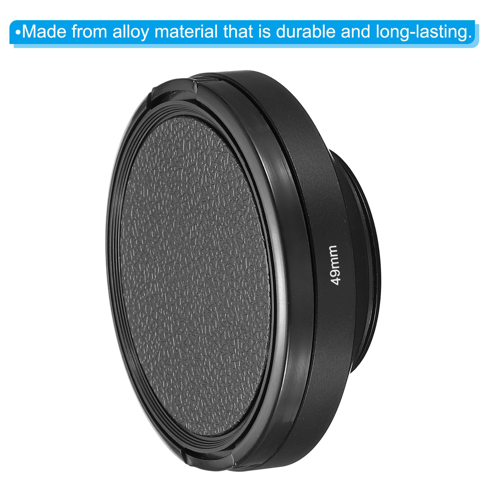 Patikil 49Mm Lens Hood, Wide Angle Matte Surface Anti Reflective Inside Hood With Cap And Cleaning Cloth For Camera Lens, Black