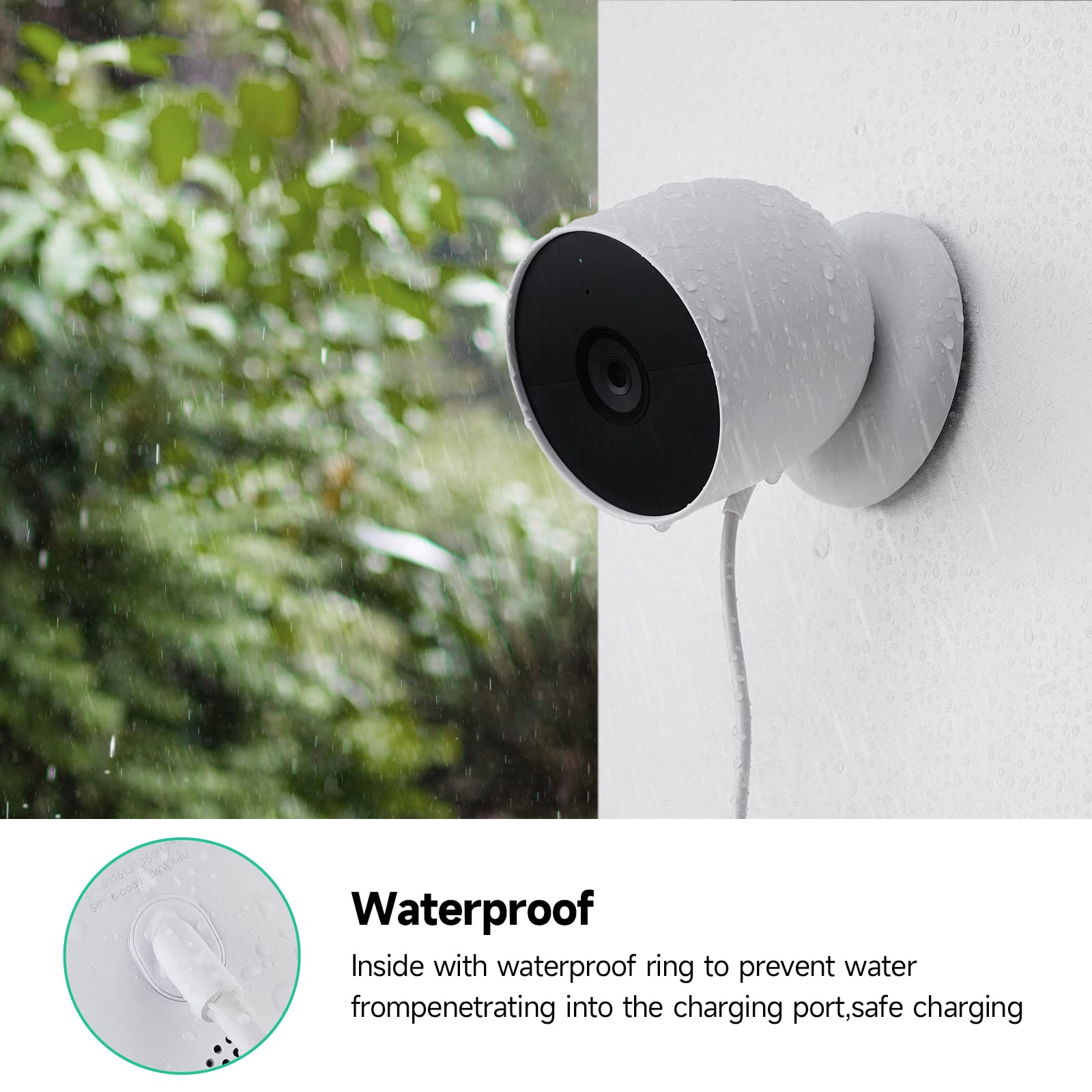 OLAIKE Power Adapter 26ft for Google Nest Cam (2nd Gen Battery) Outdoor/Indoor Weatherproof White