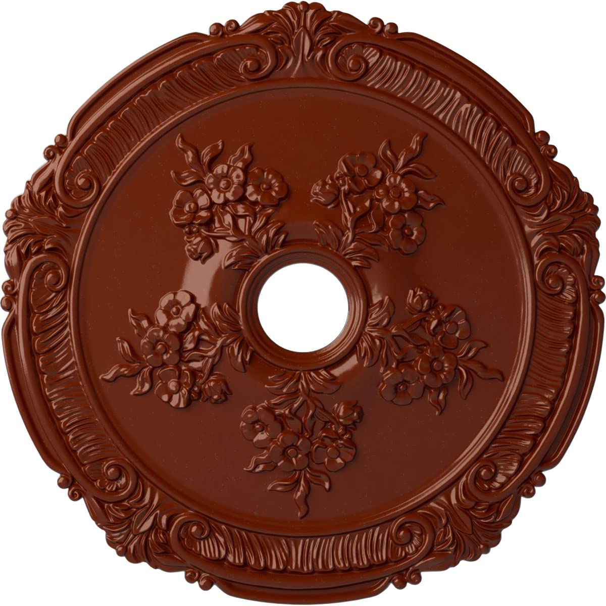 Ekena Millwork Cm26Atfif Attica With Rose Ceiling Medallion, 26''Od X 3 3/4''Id X 1 1/2''P, Hand Painted Firebrick