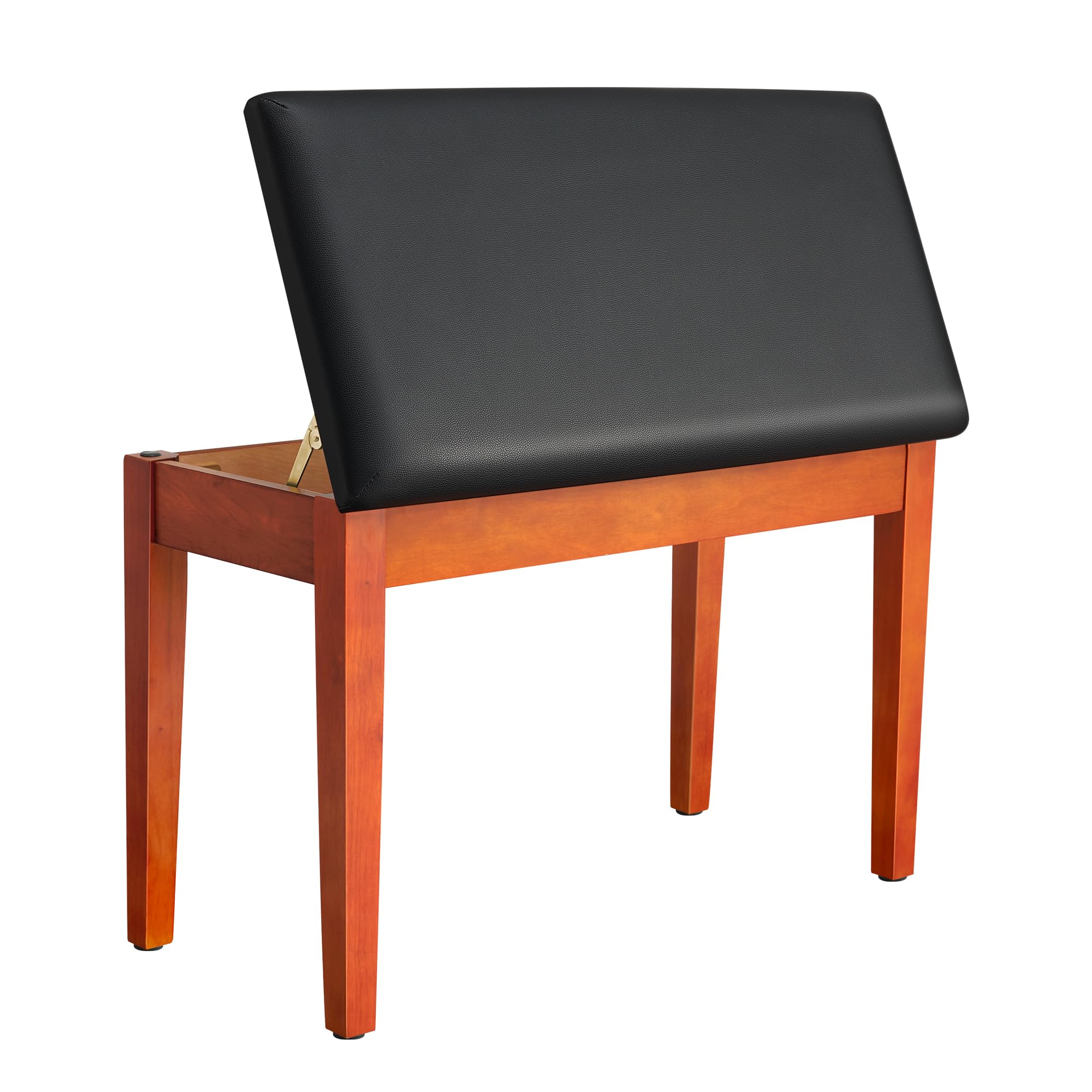 Songmics Duet Piano Bench With Padded Cushion And Storage Compartment, Piano Chair Seat, 13.4 X 29.1 X 19.7 Inches, Ink Black An