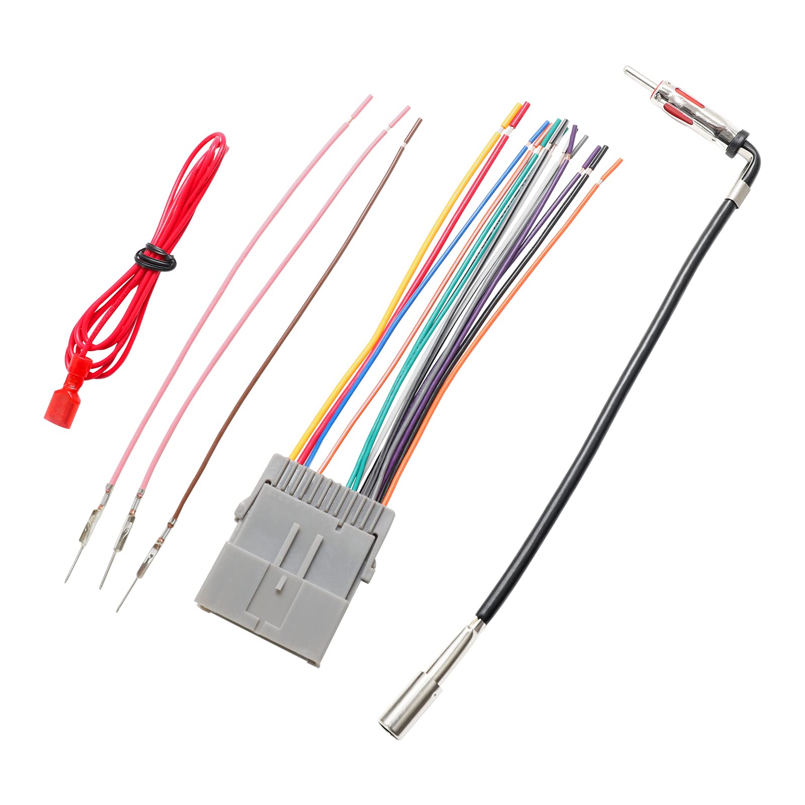 Red Wolf Replacement For 2000 2012 Buick Chevrolet Silverado Gmc Tahoe, Suburban Stereo Antenna Adapter W/Radio Wiring Harness C