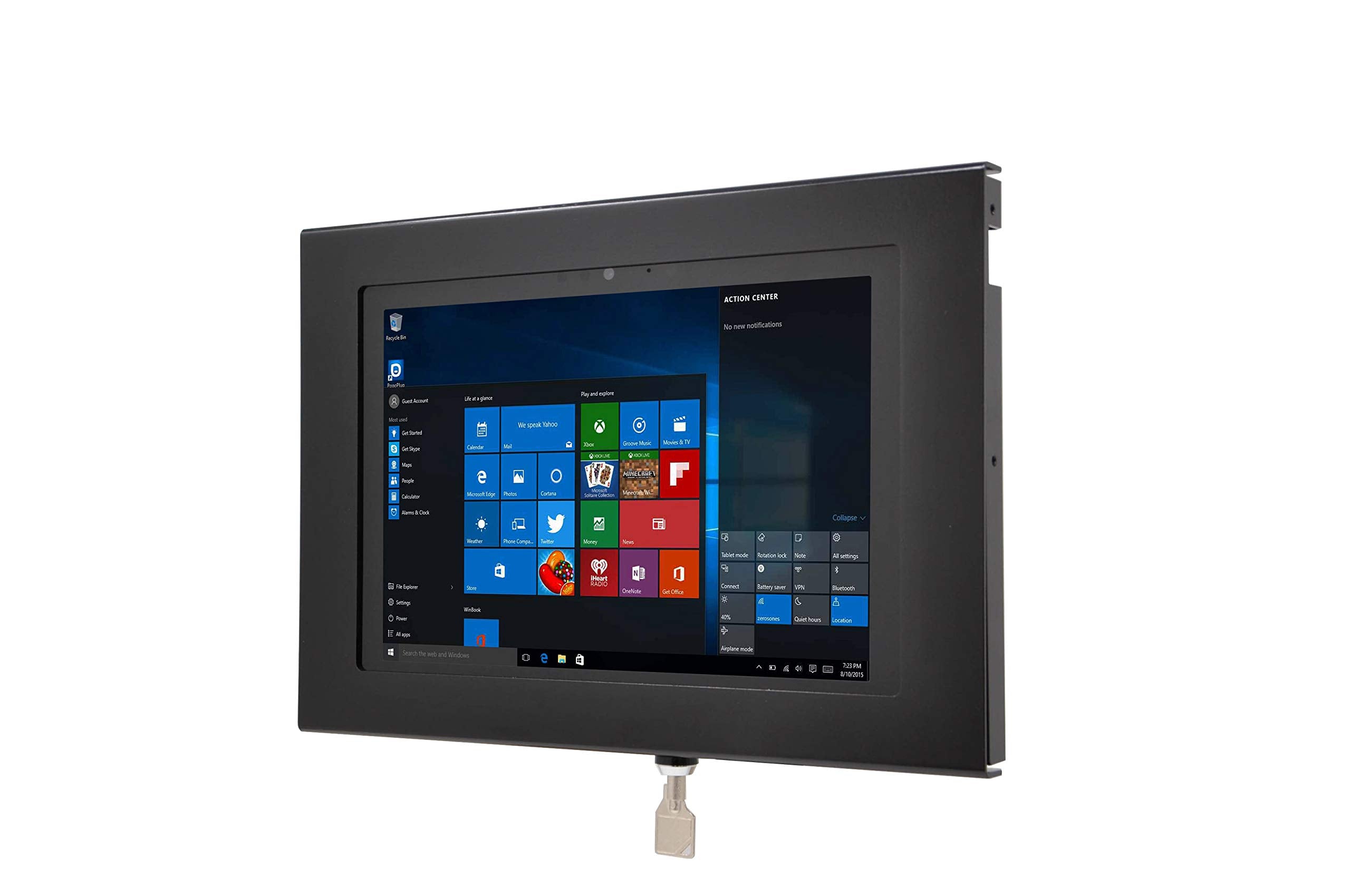 Tabcare Locking Security Metal Case For Fusion5 10' Windows Tablet For Kiosk, Pos, Store, Show Display (Black, Vesa & Wall Mount)