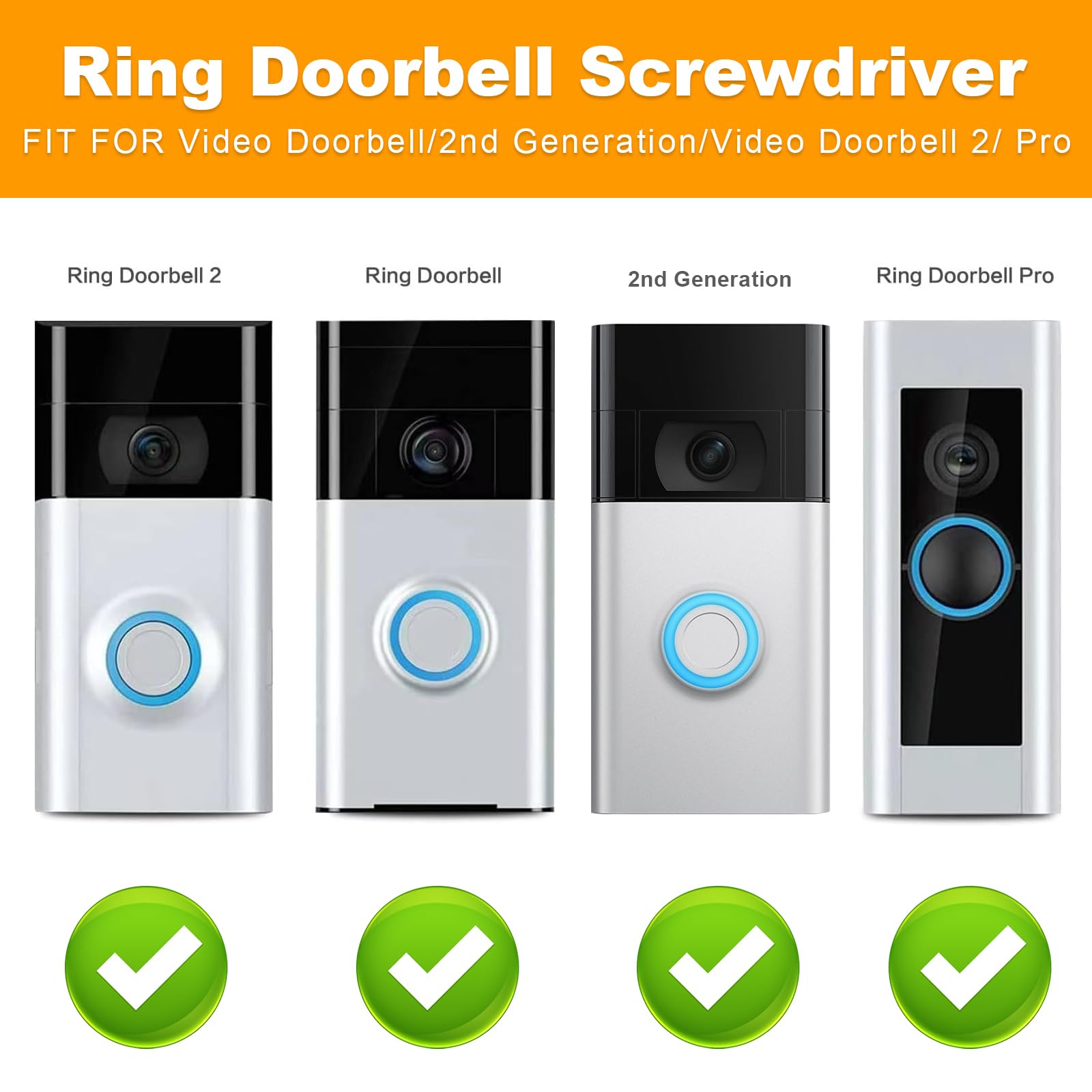 Doorbell Screwdriver Replacement, Doorbell Security Screws,T6 Screwdriver Fit Doorbell, 2Nd Generation, Doorbell 2 / Pro Doorbel