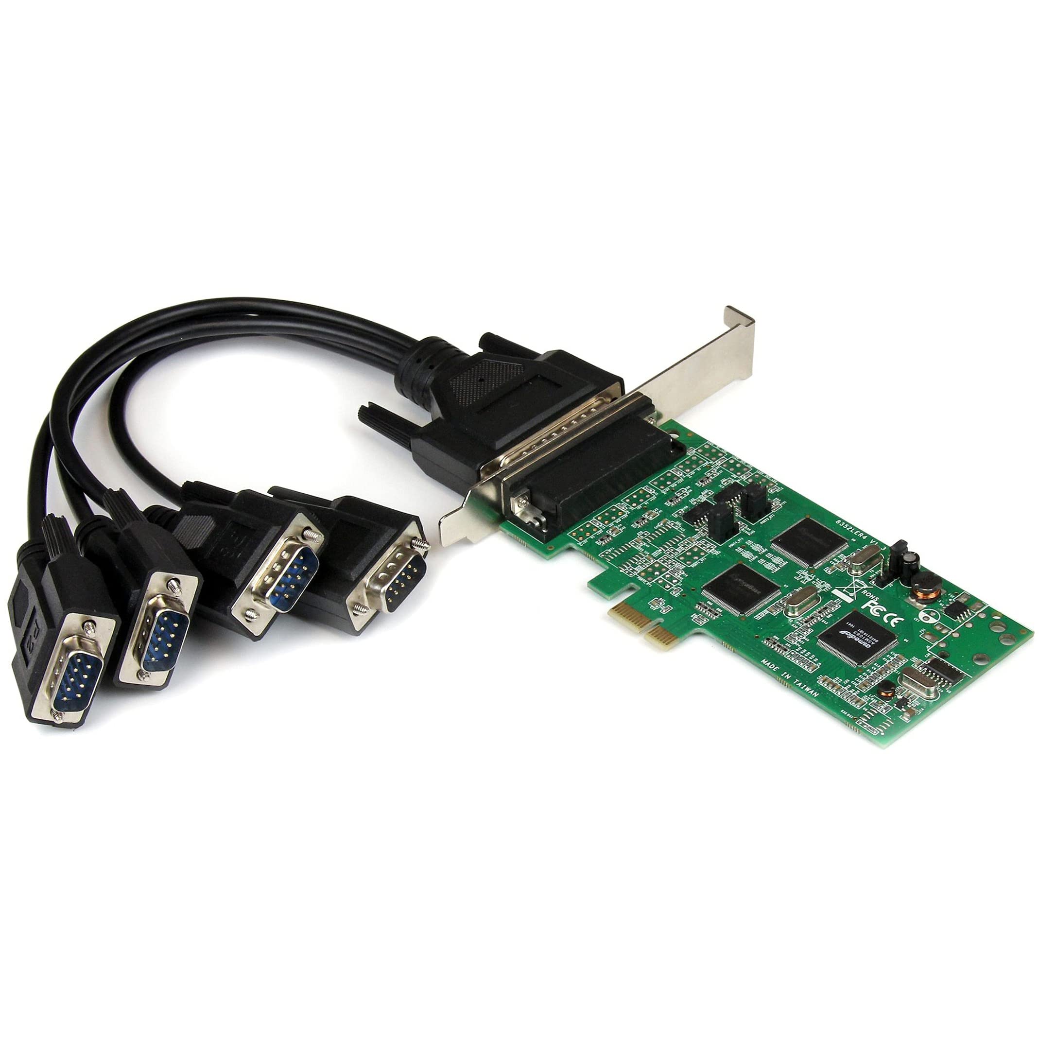 Startech.Com 4 Port Pci Express Pcie Serial Combo Card With Breakout Cable   2 X Rs232 2 X Rs422 / Rs485   Dual Profile , Taa (P