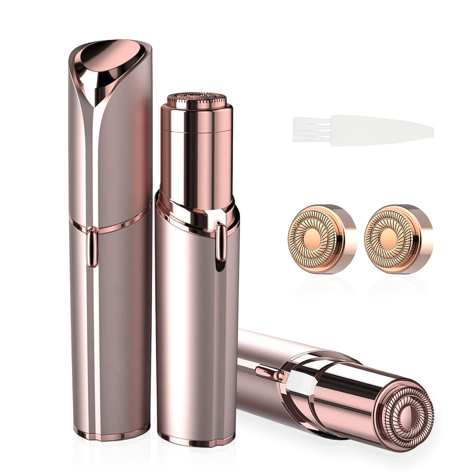 Women'S Painless Hair Remover For Women, Battery Powered Face Trimmer For Lips, Chin, Peach Fuzz With 2 Replacement Heads And 1