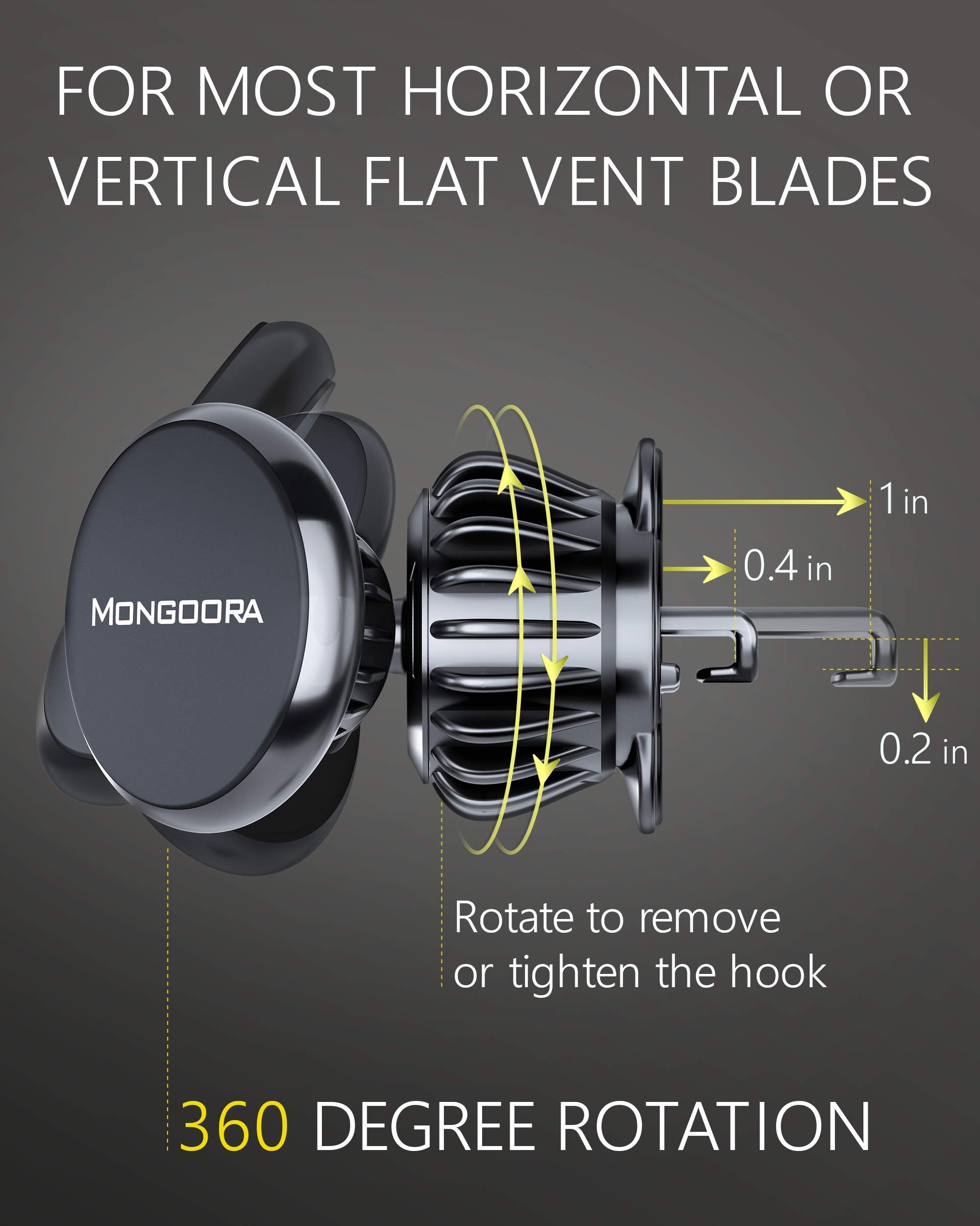 Air Vent Car Phone Mount Holder   Locking Cell Phone Car Mount Universal For Any Smartphone, Iphone, Android   Clip On Car Phone