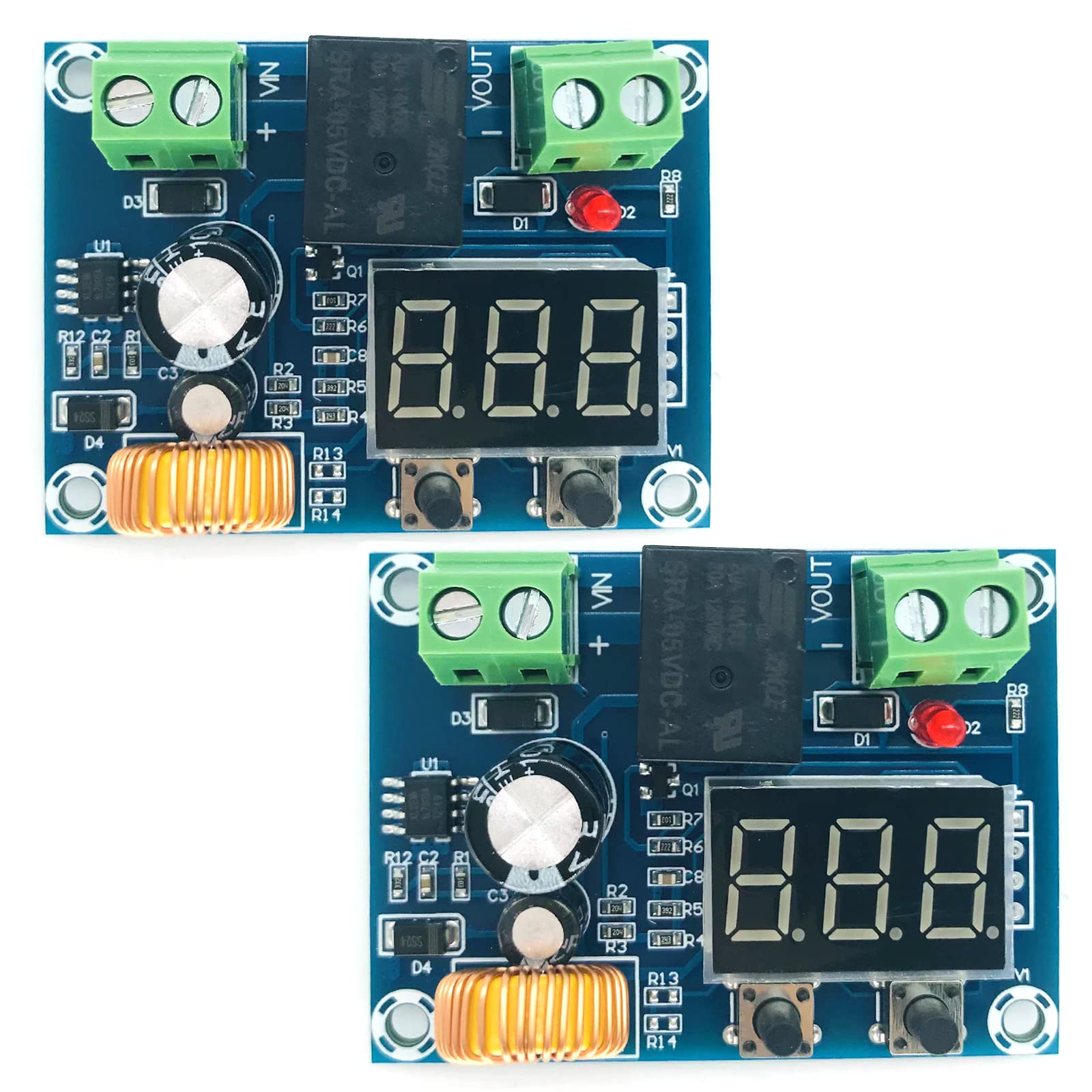 12 36V Low Voltage Digital Protector Disconnect Switch Cut Off Lithium Battery Over Discharge Protection Module Pack Of 2