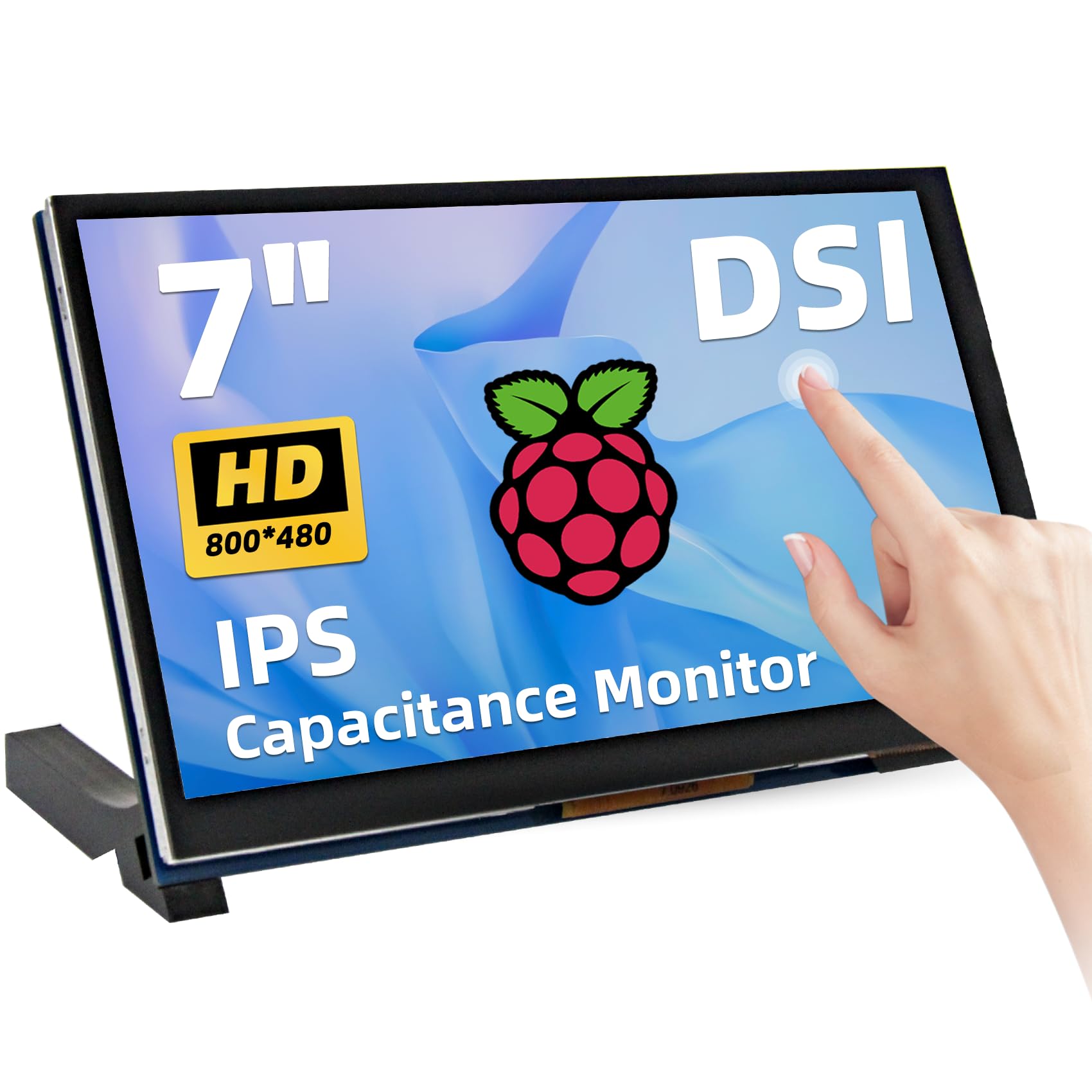 Ipistbit 7 Inch Raspberry Pi Monitor Touchscreen, 800X480 Dsi Ips Display, 5 Point Touch Capacitive Screen For Raspberry 5/4B/3B
