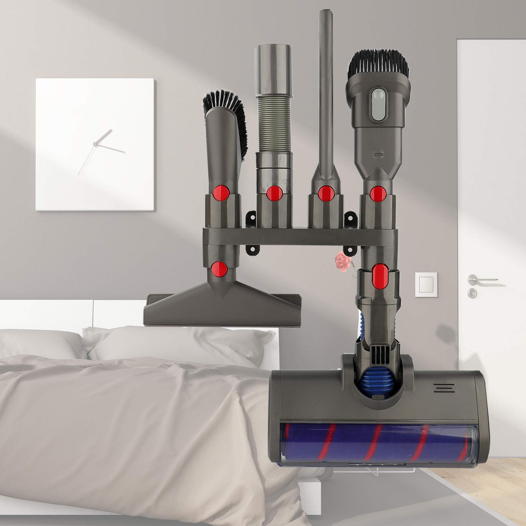 CRAVERLAND Attachments Holder for Dyson V15 V12 V11 V10 V8 V7 - Accessory Organizer Tool, Wall Mount, Compatible with All Accessories