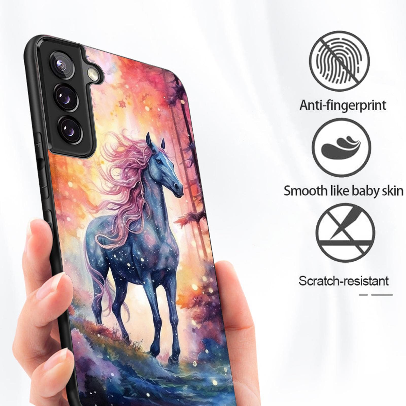 Dsrgrgfdj Designed For Galaxy S24 5G Case 6.2 Inch,Ultra-Thin Silicone Anti-Scratch And Shock-Proof Bumper Cover - Horse