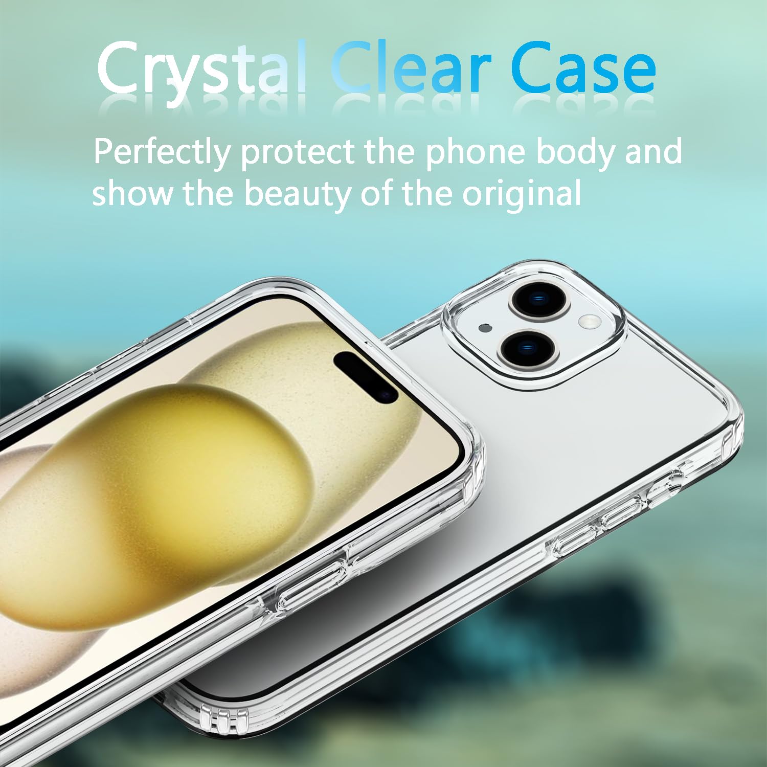 Tenoc Phone Case Compatible With Iphone 15, Clear Case Non Yellowing Protective Bumper Hard Back Cover For 6.1 Inch