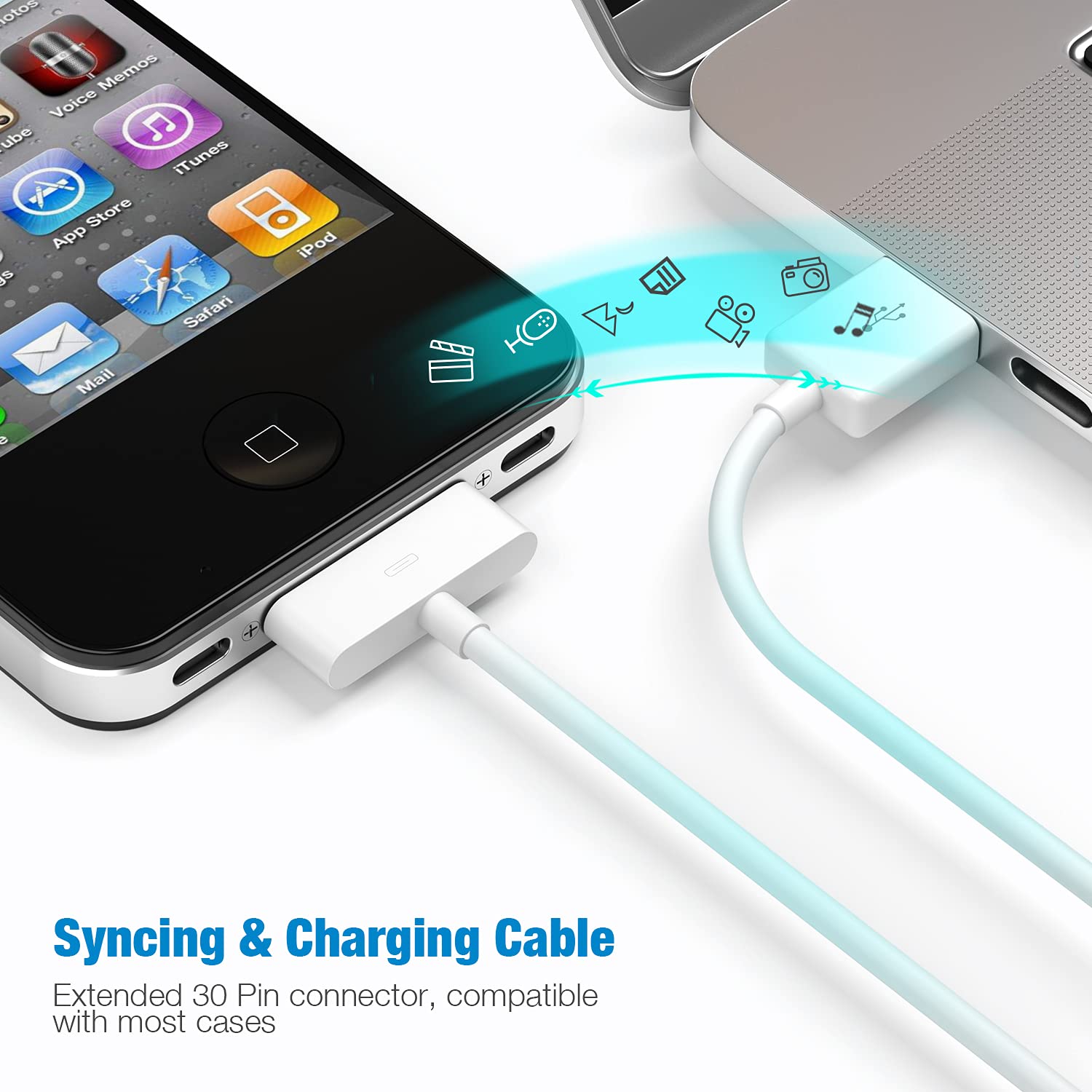 Apple Certified 30 Pin Usb Charging Cable, 4.0Ft Usb Sync Charging Cord Iphone Compatible For 4 4S 3G 3Gs Ipad 1 2 3 Ipod Touch