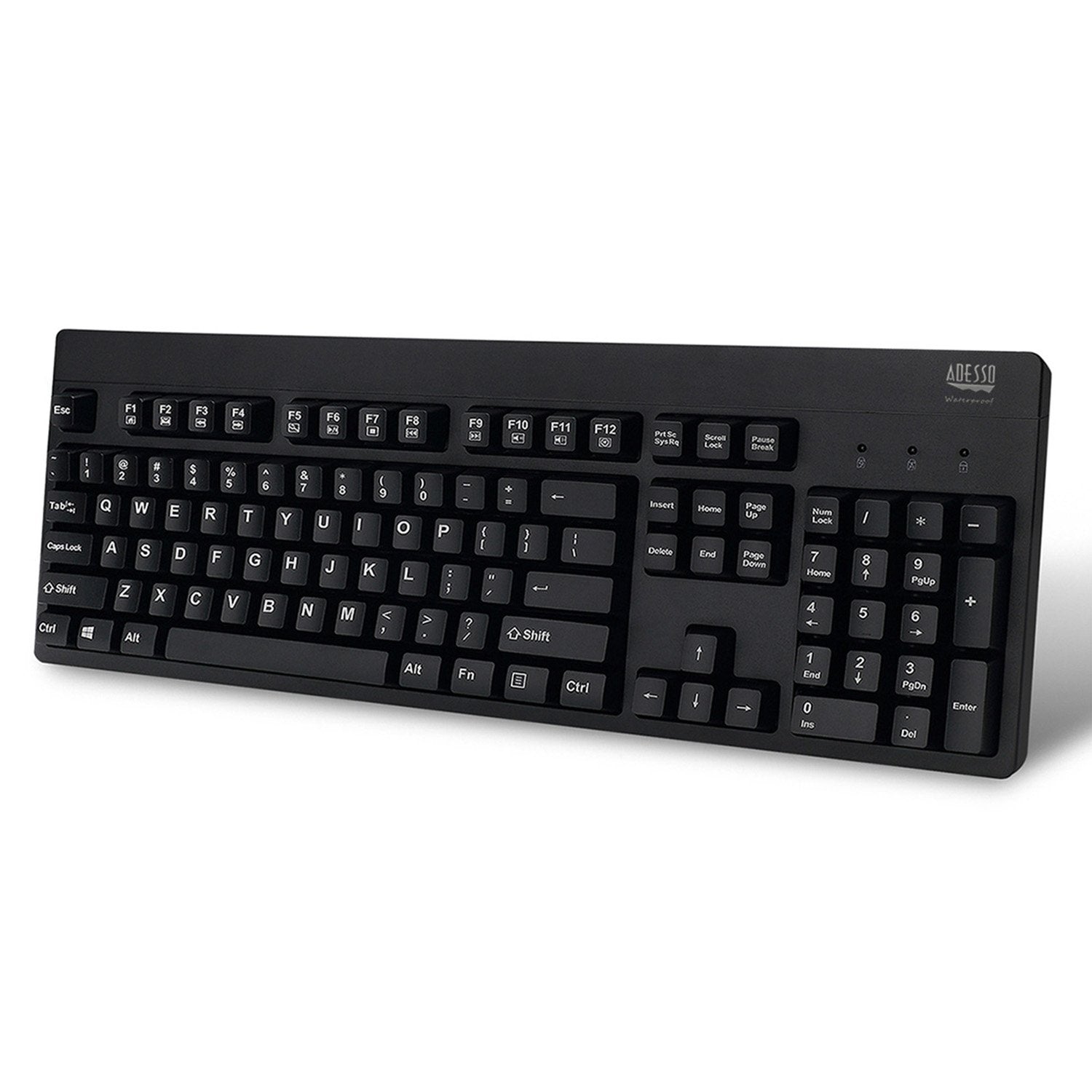 Adesso Easy Touch 630Ub, Antimicrobial Waterproof Keyboard (Akb 630Ub),Black