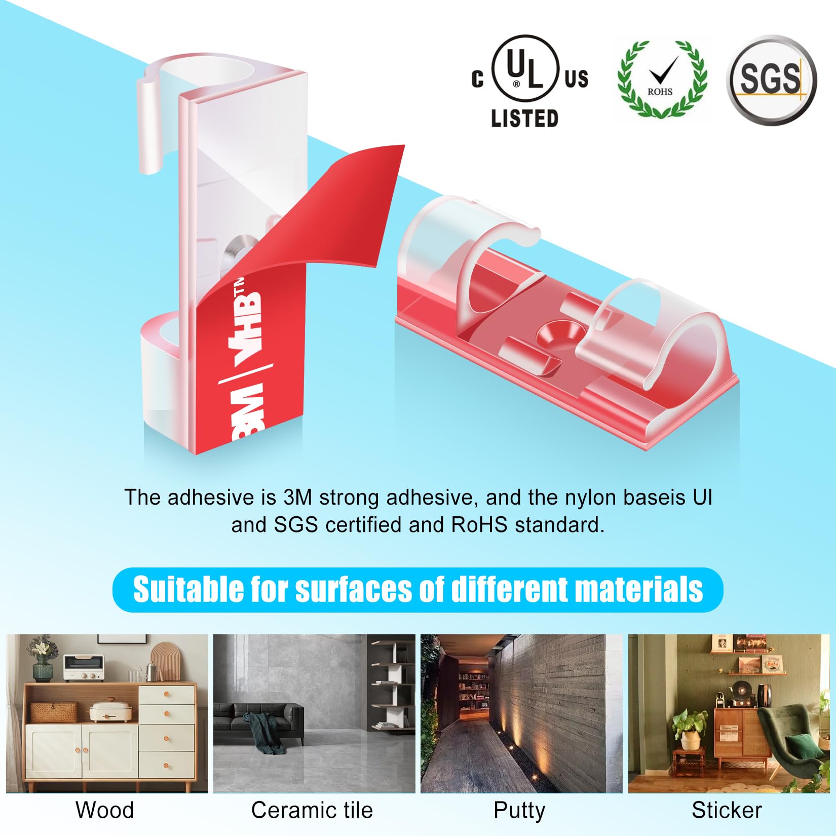 Xhf 35Pcs Large Self Adhesive Cable Clips Clear,Wire Clips Cable Management Wire Organizer Cord Holder For Under Desk, Car, Wall