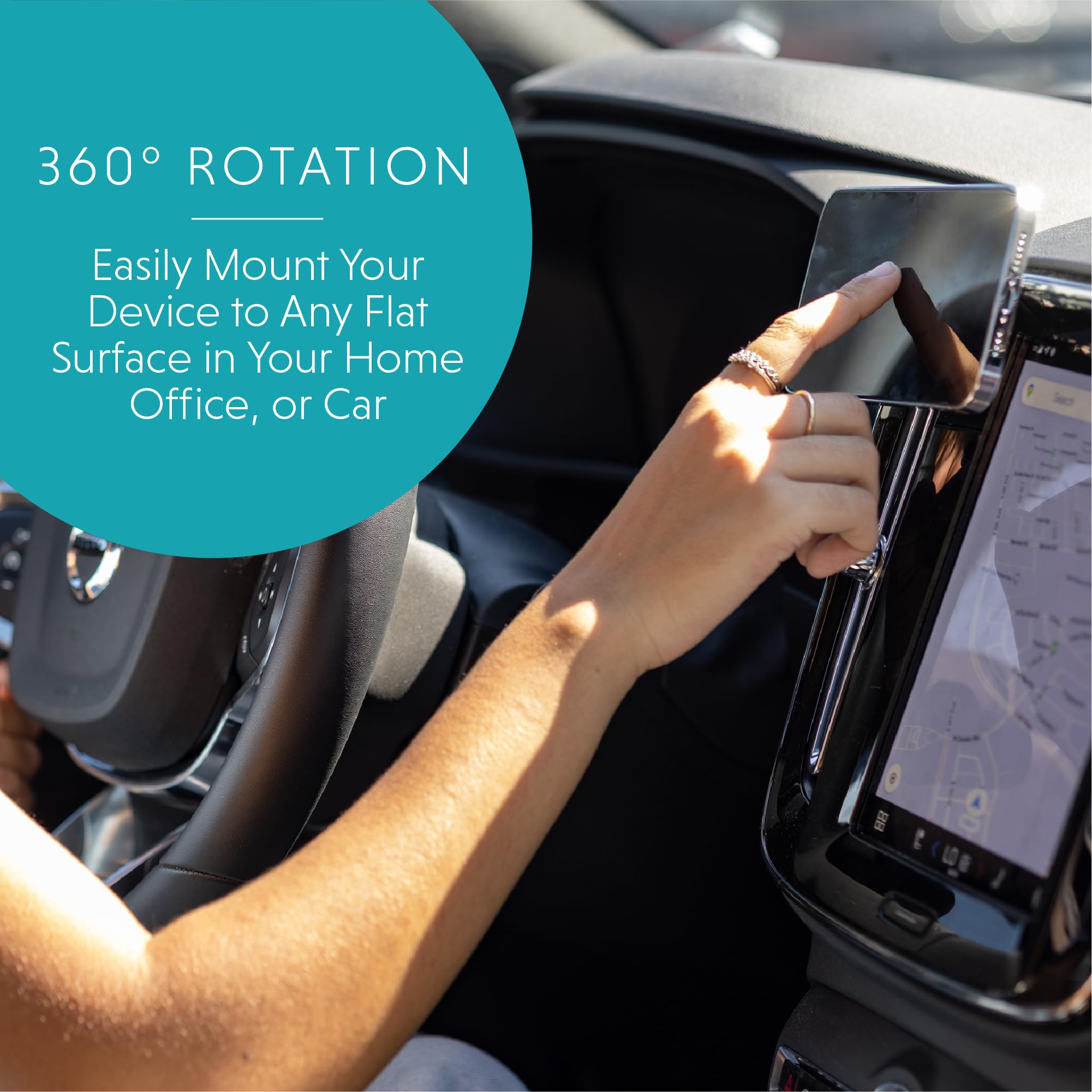 Lovehandle Grip For Smartphone And Mini Tablet With Lovehandle 360 Mount, Black Elastic Strap Wih Solid Colored Base, 6 Grip And