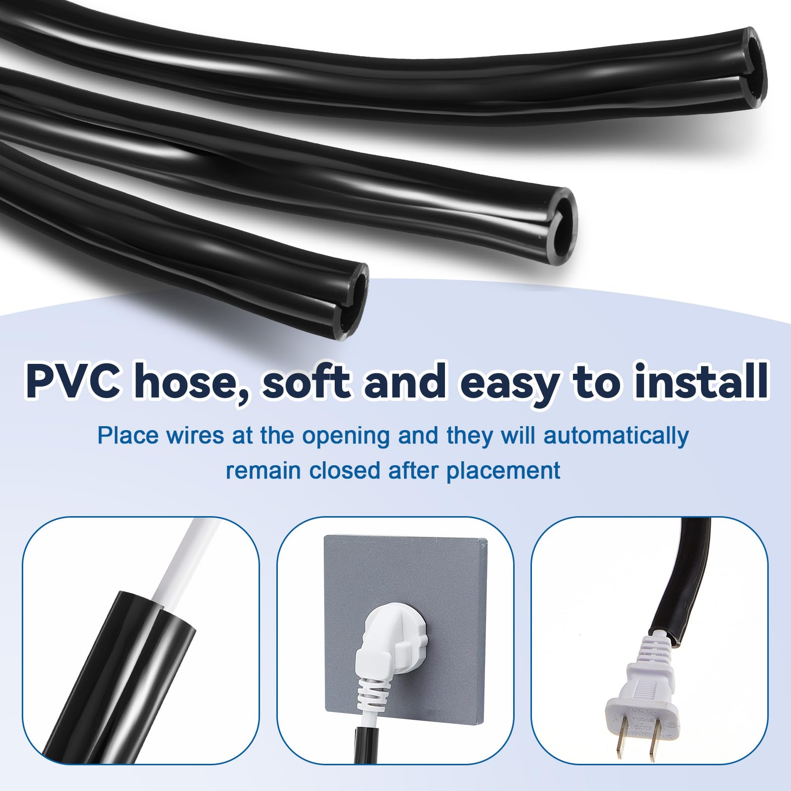 Pangda Dog And Cat Cord Protector Flexible Cable Sleeve 2 Mm Thick 1/2 Inch Diameter Wire Protector Tubing For Pets Pvc Electric