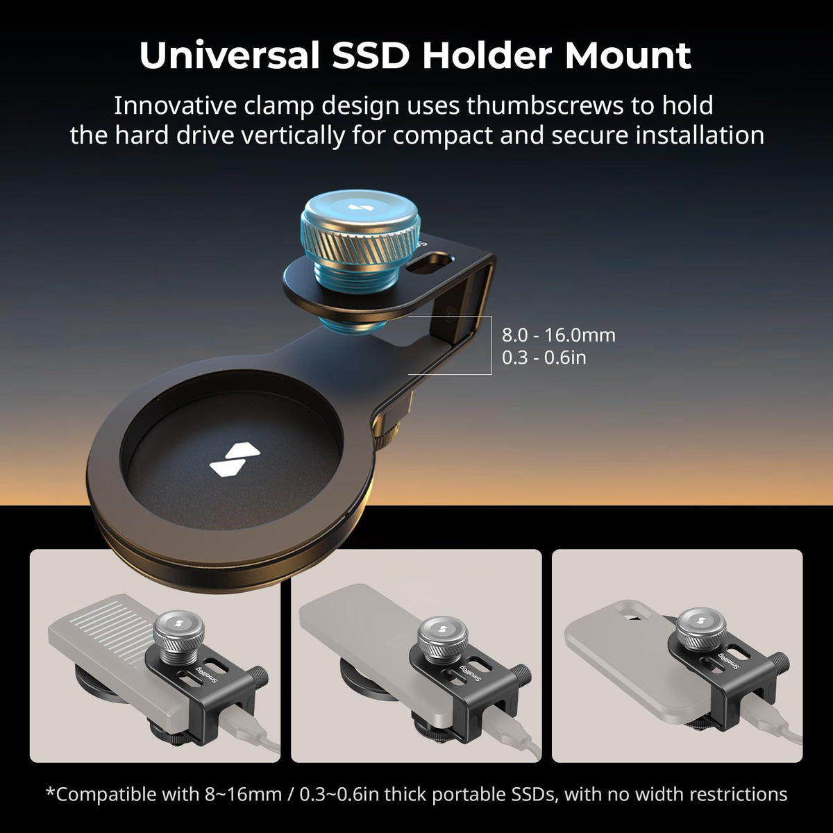 Stackable Ssd Mount SMALLRIG SSD Holder 2-in-1 SSD Mount Bracket for MagSafe with Cold Shoe ...