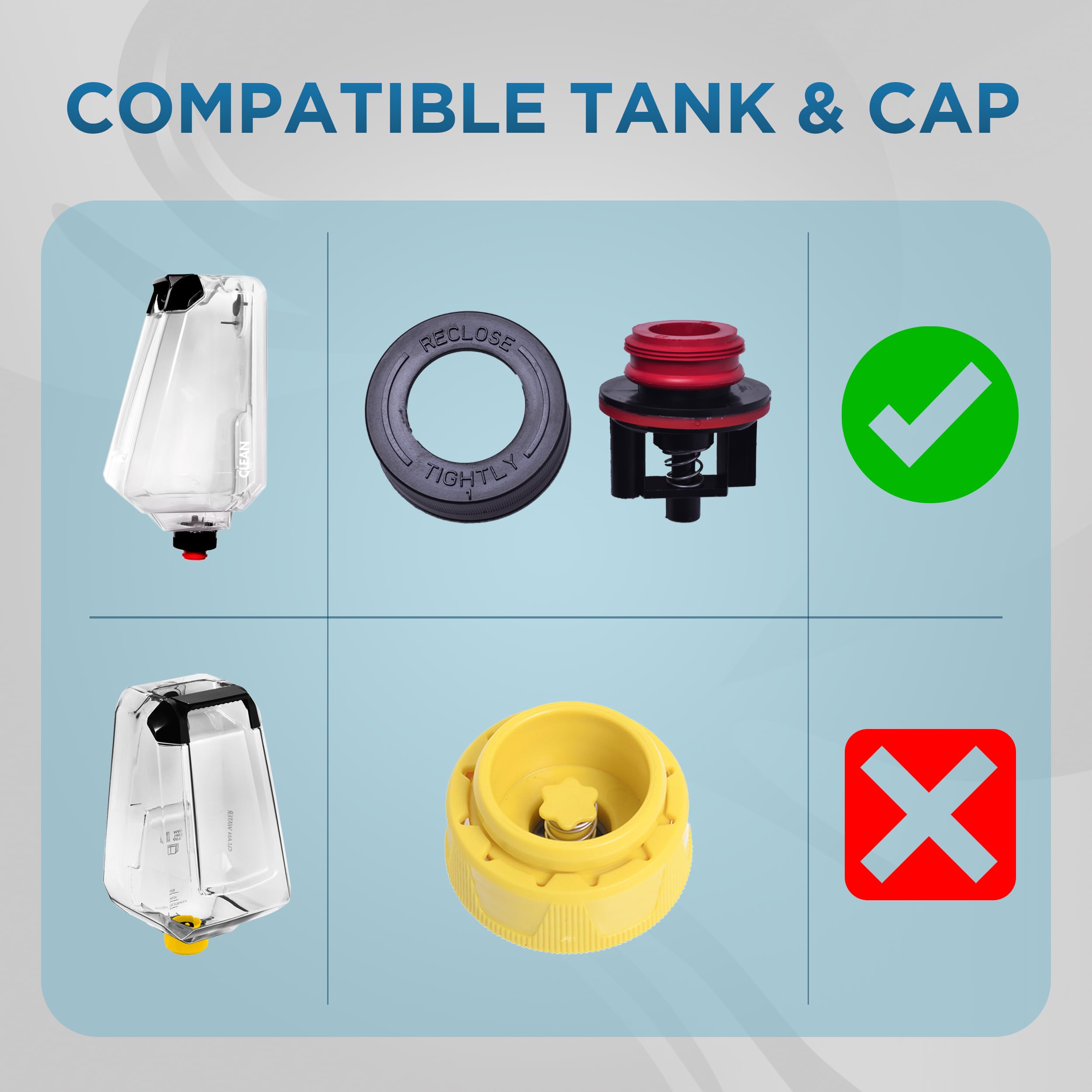 Replacement Clean Tank With Cap For Bissell Turboclean Powerbrush Pet Carpet Cleaner Machines   Part #1623828 | Compatible Only