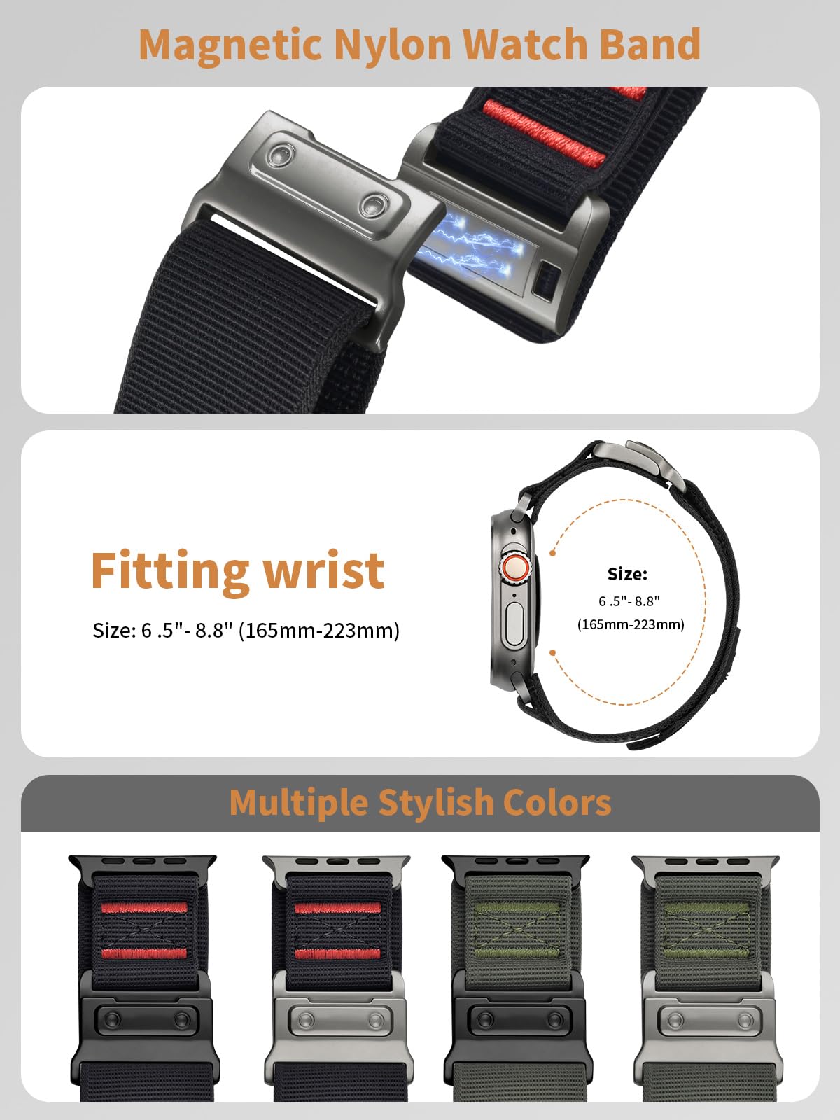 Keegop Nylon Loop Sport Band Compatible With Apple Watch 49Mm 45Mm 44Mm 42Mm, Rugged Tactical Paracord Strap For Ultra 2/Ultra S