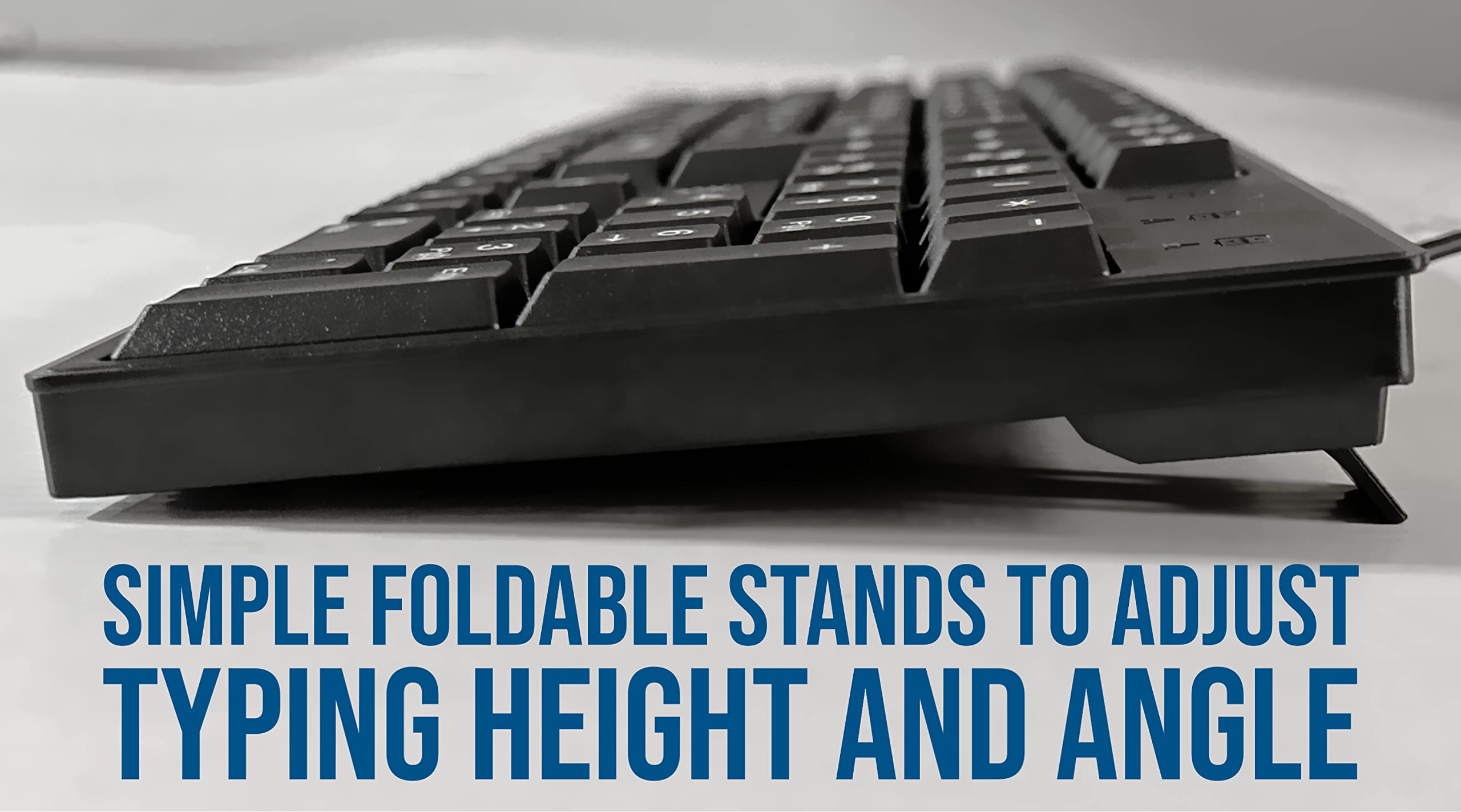 Manhattan Wired Computer Keyboard - Basic Black Keyboard - With 4.5Ft Usb-A Cable, 104-Keys, Foldable Stands - Compatible For Wi