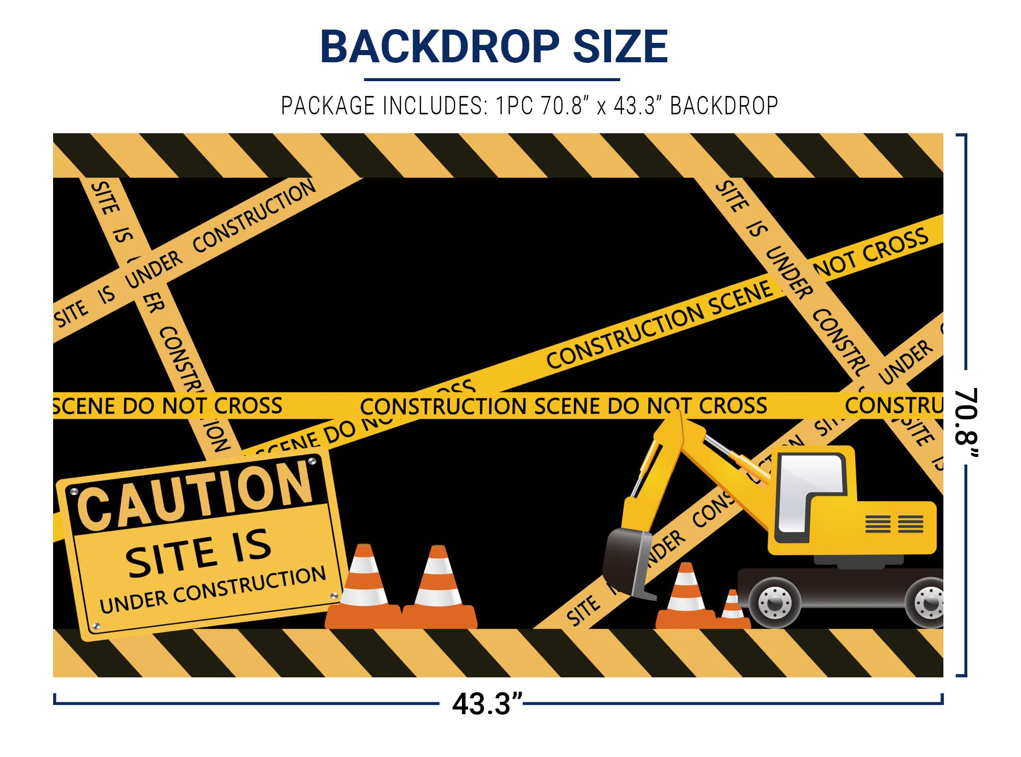 Allenjoy Under Construction Site Banner Backdrop For Boys Birthday Party Dump Truck Digger Zone Photography Decoration Supplies