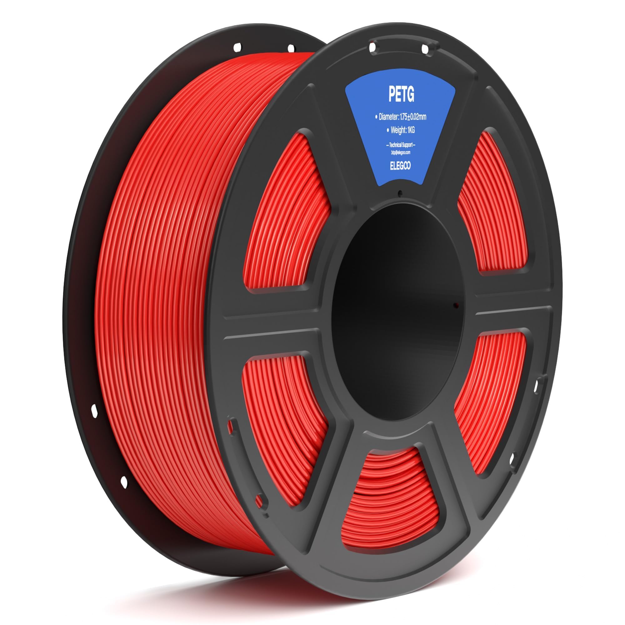 Elegoo Petg Filament 1.75Mm Red 1Kg, 3D Printer Filament Dimensional Accuracy +/  0.02 Mm, 1Kg Spool(2.2Lbs) Fits For Most Fdm 3