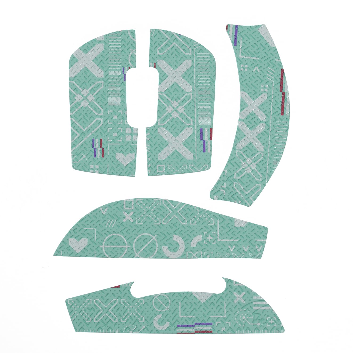 Hokeyio Mouse Grips For Logitech G Pro X Superlight Non Slip Suck Sweat Pre Cut Without Mouse Printsteam Cyan 0.5Mm