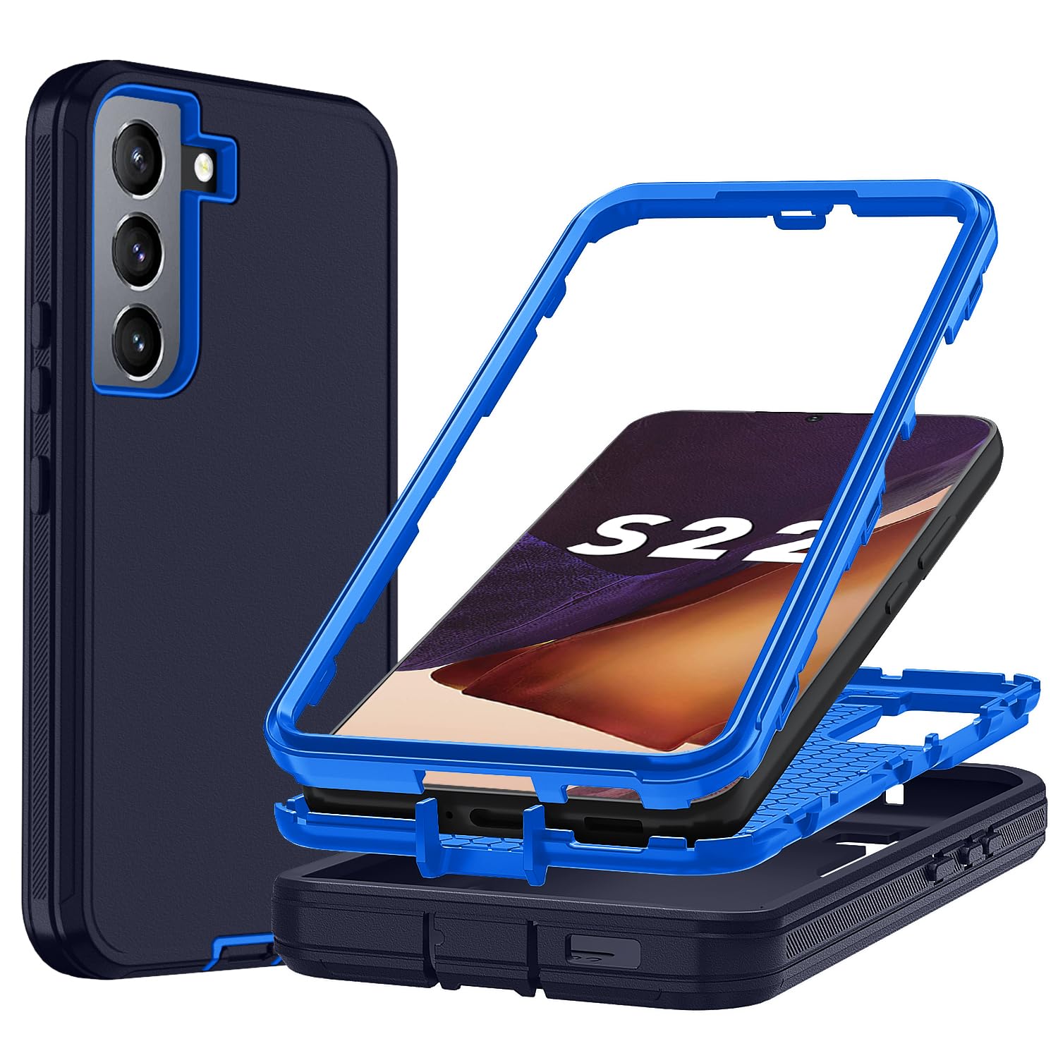 Ylzhe for Galaxy S22 Case,Samsung Galaxy S22 Phone Case Grade Drop Protection,Shockproof & Dropproof 3-Layer Cover [No Screen Pr