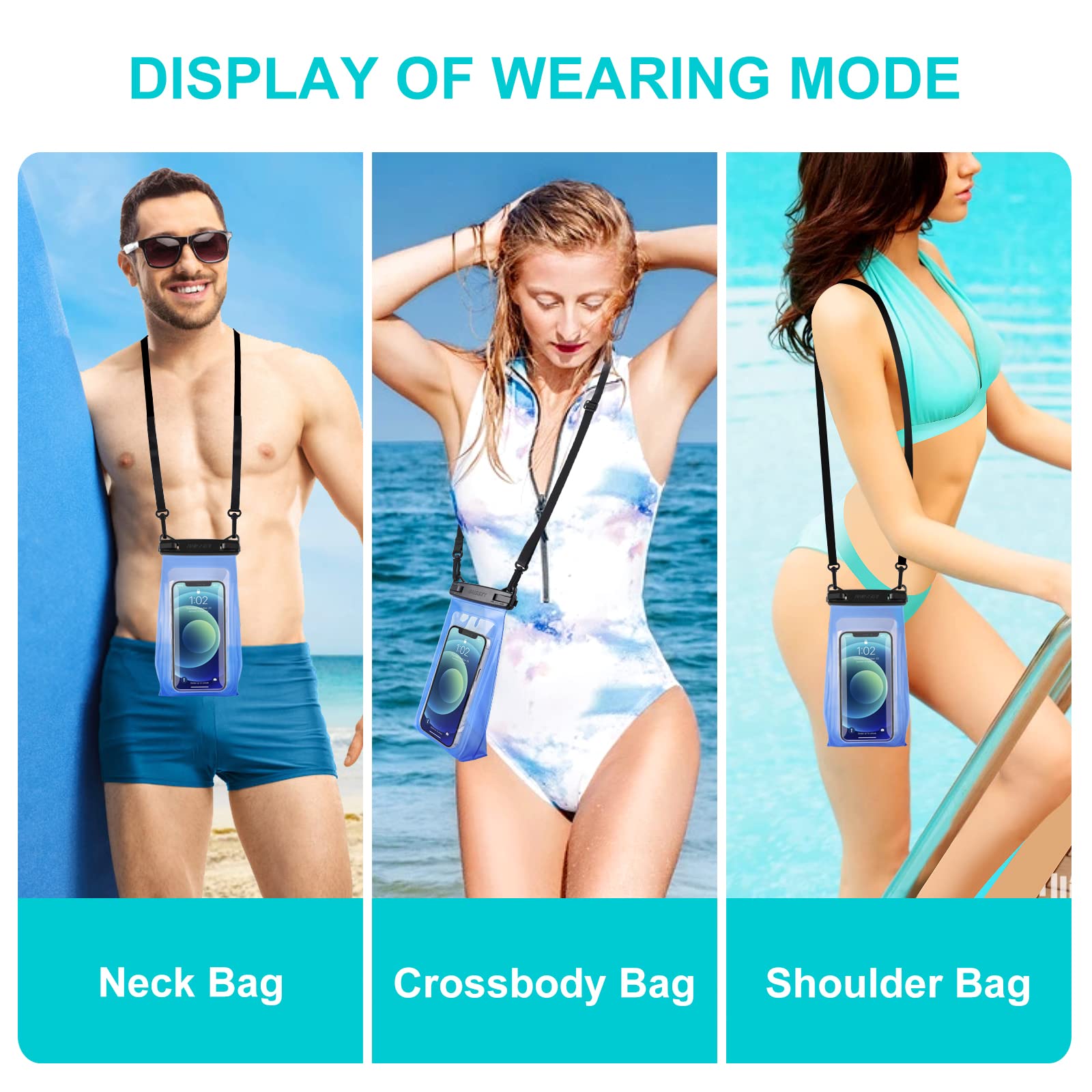 Large Capacity Waterproof Phone Pouch Floating, Waterproof Bag Case For Iphone 15 14 13 12 11 Pro Max X Xr 8 Plus Samsung Up To