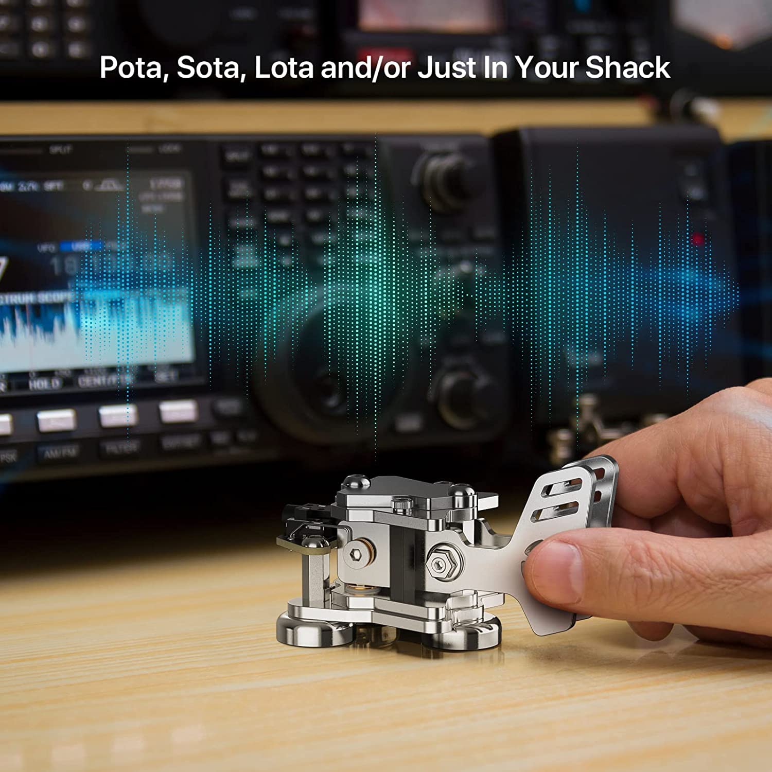 Putikeeg Mini Key Morse Radio Ham Send Telegram Double Paddle Morse Code Key With Stainless Steel Body Three Neodymium Magnets B