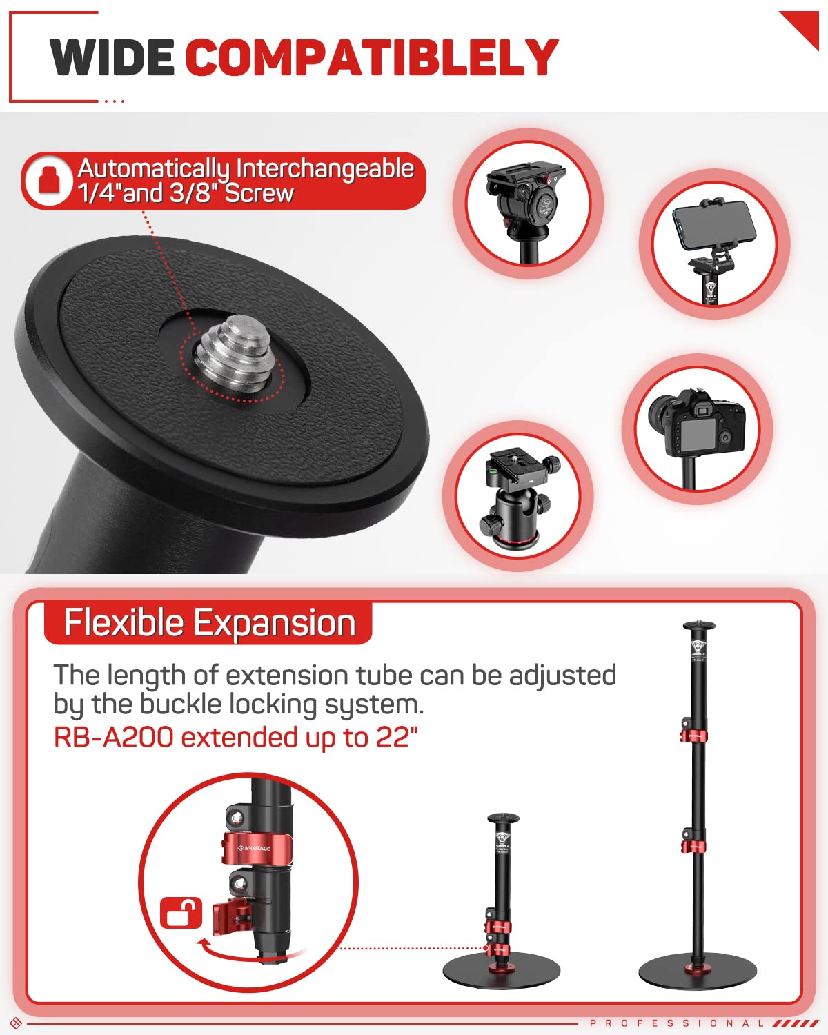 IFOOTAGE Cobra 2 Round Base Table Top Monopod Aluminum Black 22"