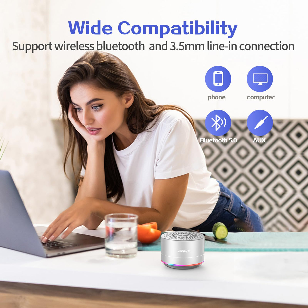 Lenrue Portable Wireless Bluetooth Speaker With Built In Mic,Handsfree ...