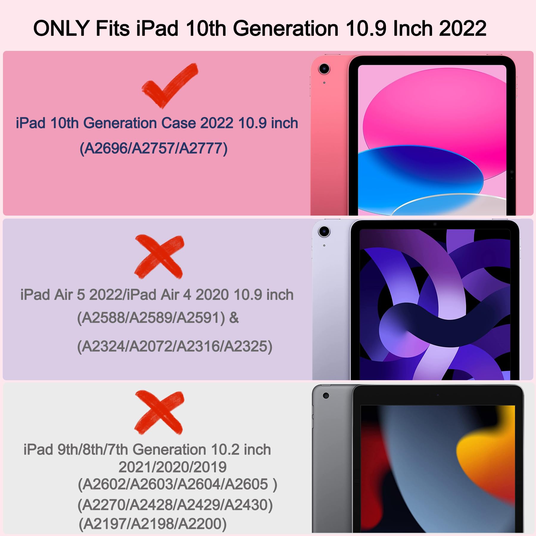 Rantice Ipad 10Th Generation Case, Ipad Case 10.9 Inch, Ipad 10Th Gen Case With Pencil Holder Heavy Duty Shockproof Rugged Prote