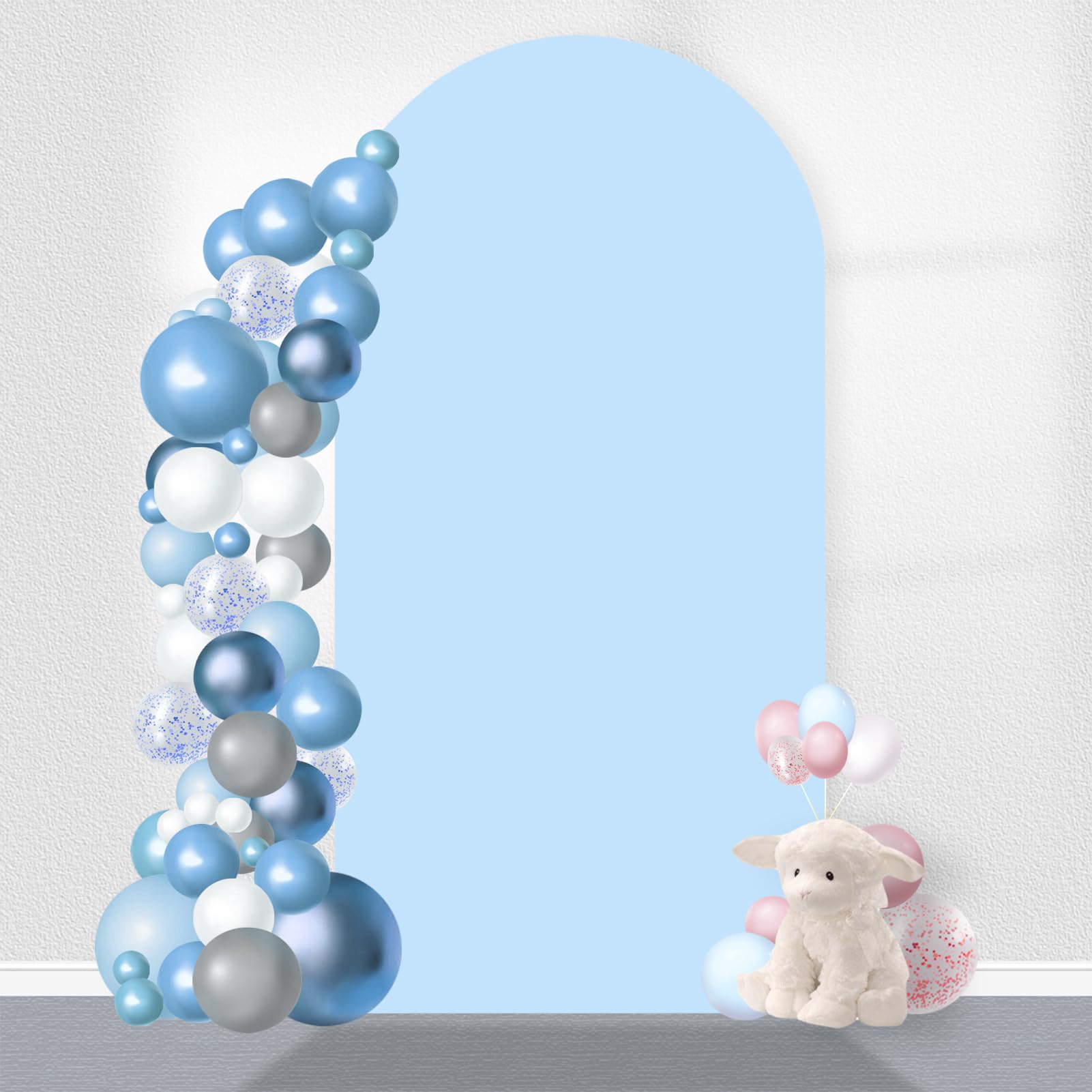 Arch Backdrop Cover, 5Ft Wedding Arch Cover Spandex Fitted Arch Covers Stretchy Cardboard Chiara Backdrop Stand Fabric Blue Arch