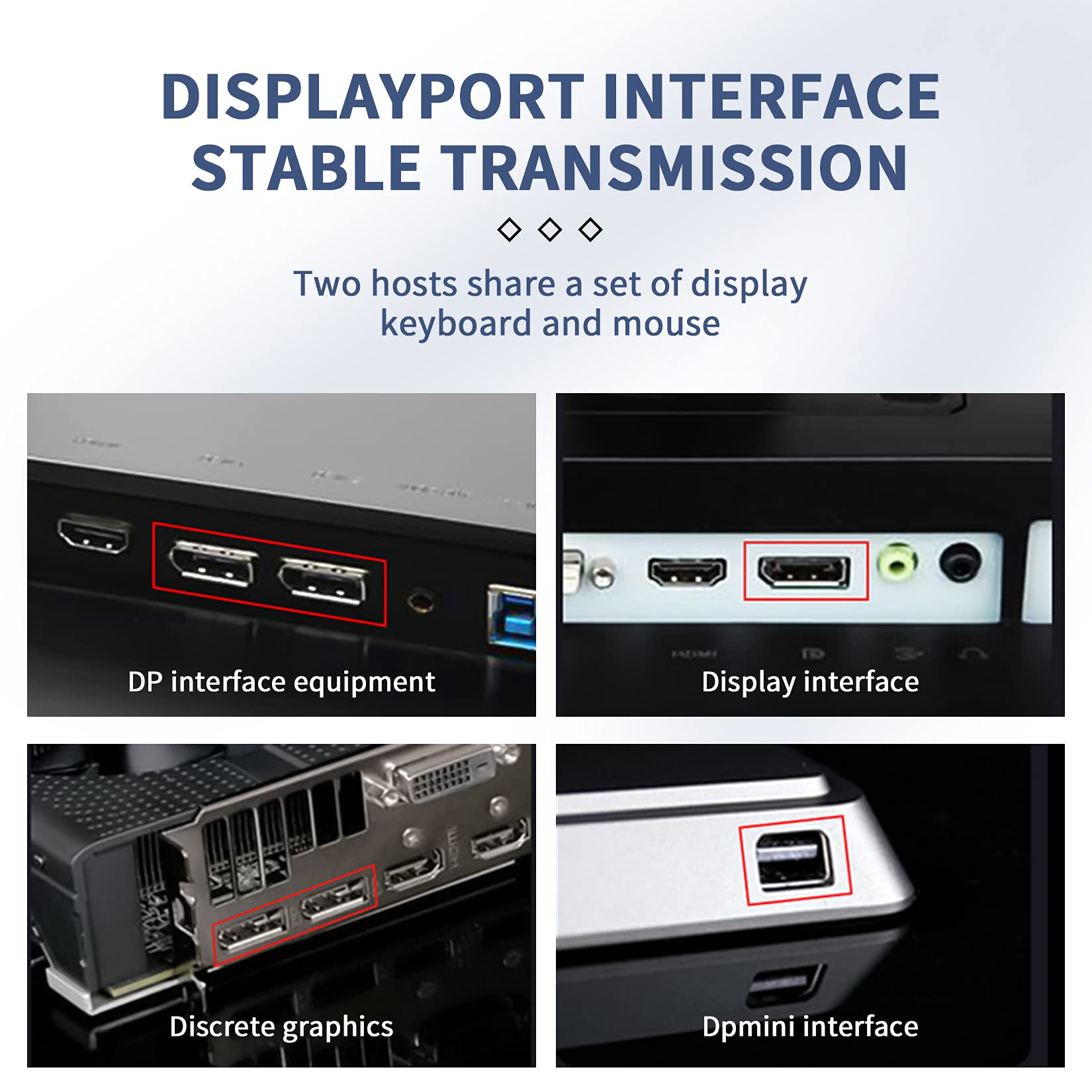 2 Port Displayport Kvm Switch 4K@60Hz, Bolaazul Dual-Port Displayport Dp 1.2 Kvm Switcher 2X1 4Kx2K@60Hz 2K(2560X1440)@144Hz Sup