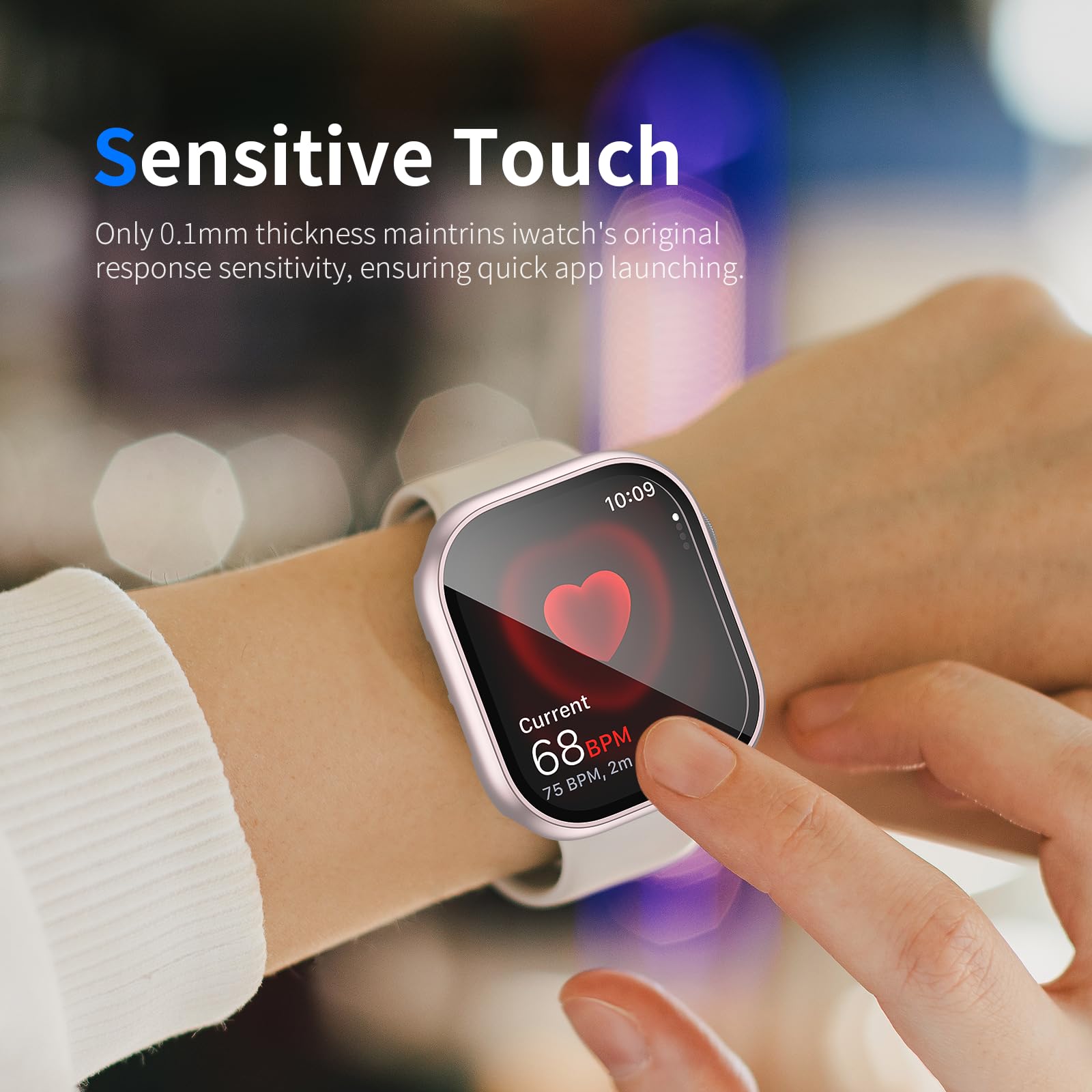 Landhoo 6 Pack Case With With Tempered Glass Screen Protector For Apple Watch Series 10 46Mm(2024), Hard Pc Ultra Thin Scratch R